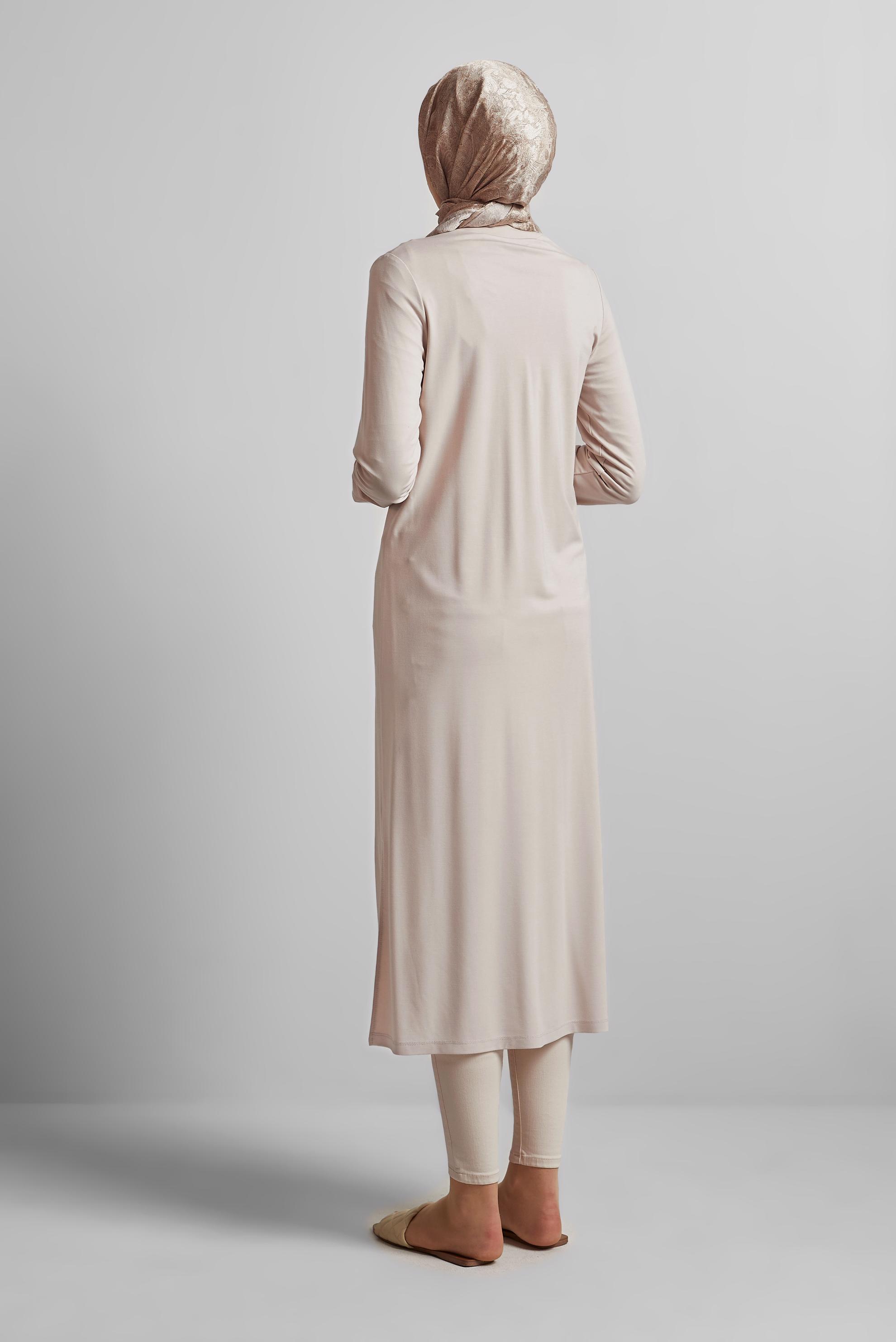 Vêtements hijab BEIGE CARDIGAN LONG 45689