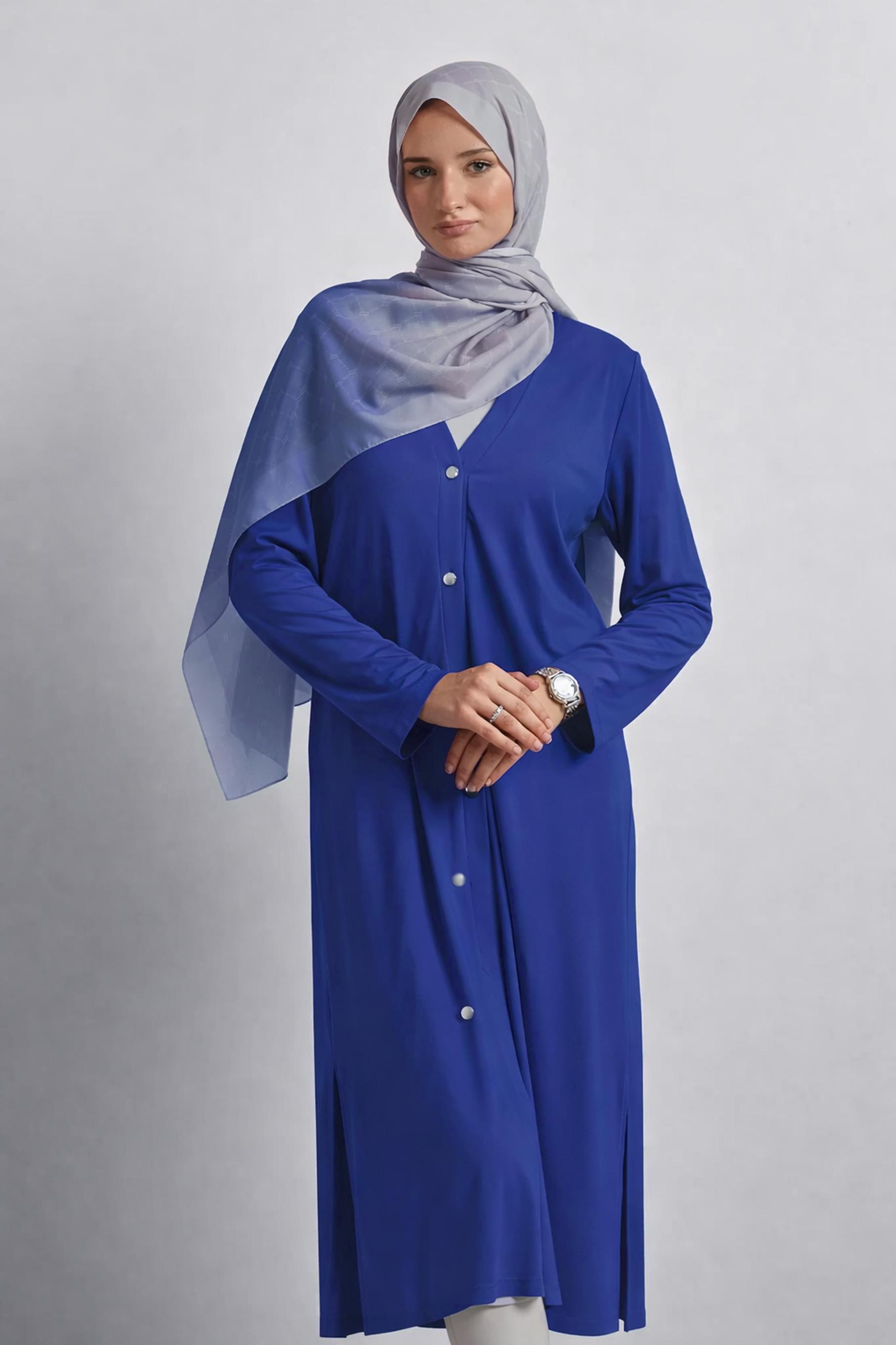 Hijab clothing NAVY BLUE LONG CARDIGAN 45689