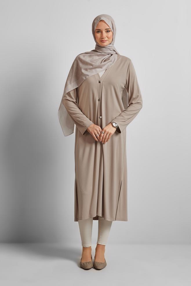 Hijab clothing MINK LONG CARDIGAN 45689 - ALVİNA