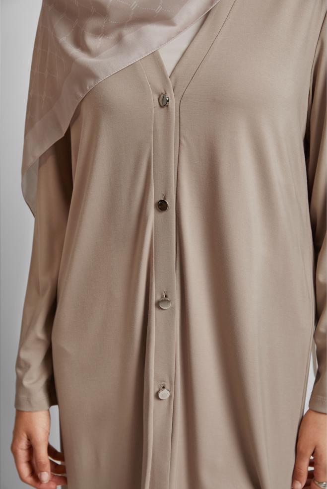 Hijab clothing MINK LONG CARDIGAN 45689 - ALVİNA