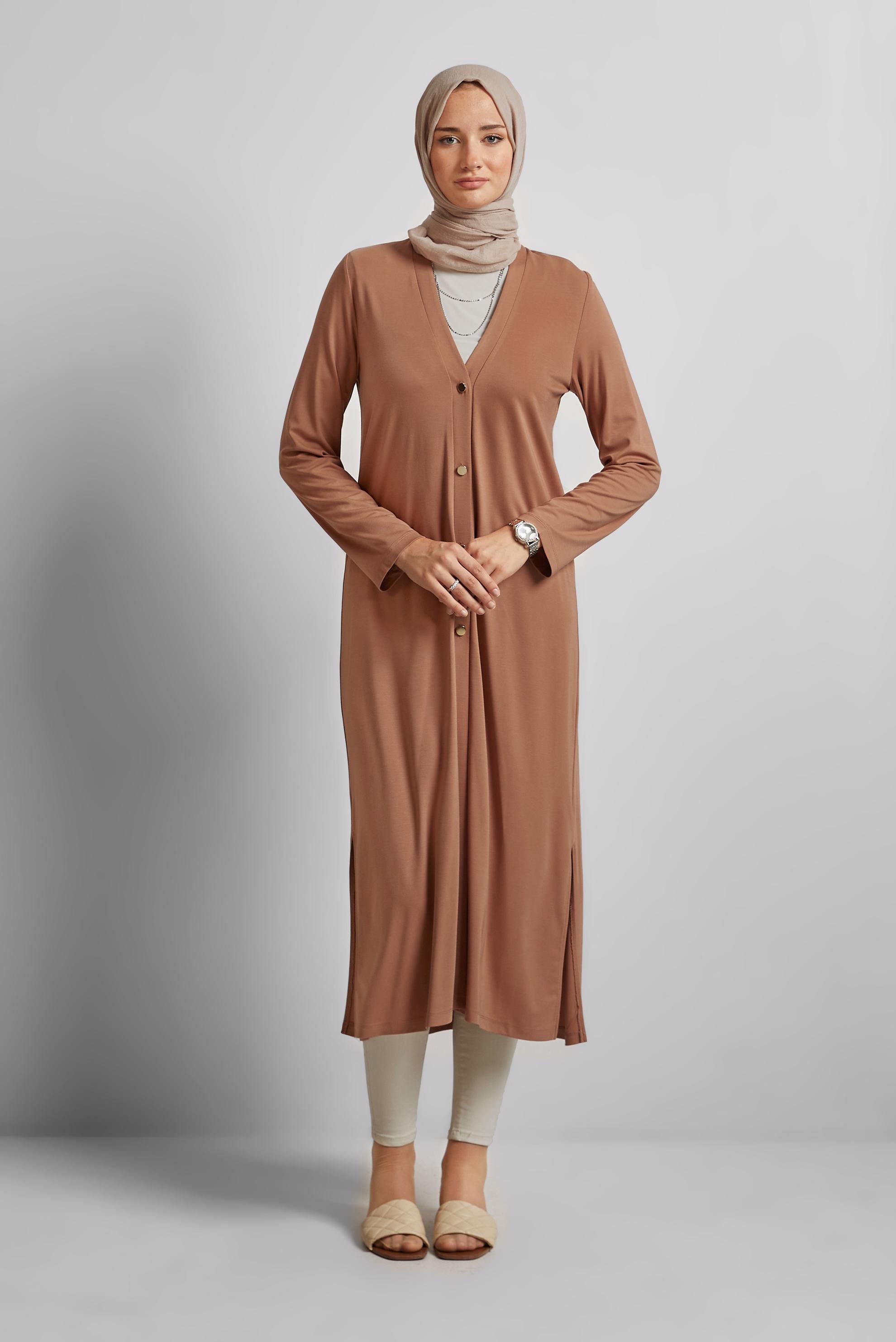 Vêtements hijab BRUN CARDIGAN LONG 45689
