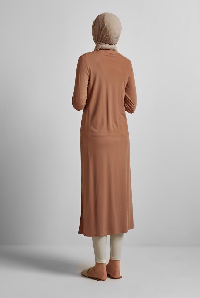 Hijab clothing BROWN LONG CARDIGAN 45689 - ALVİNA