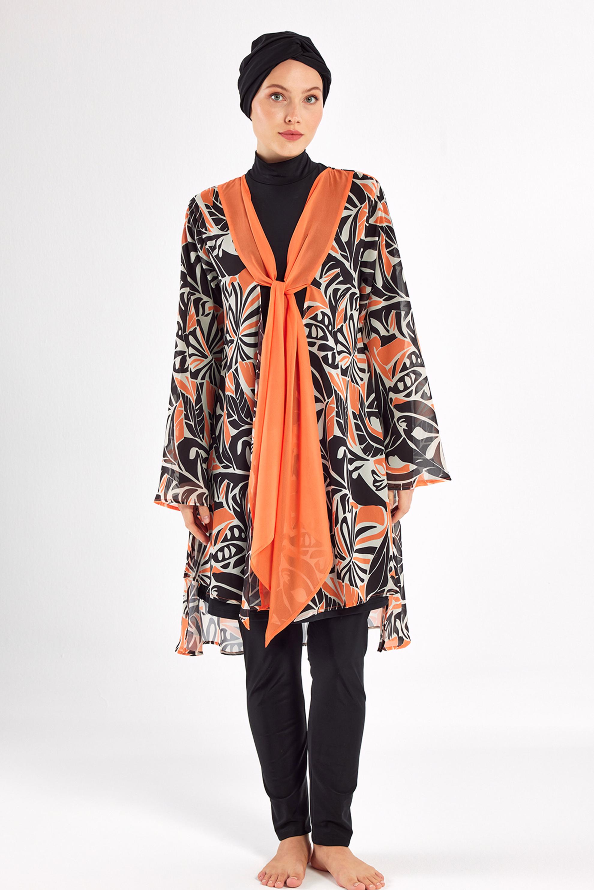 Vêtements hijab NOIR MAILLOT DE BAIN HIJAB AVEC PARÉO 1133