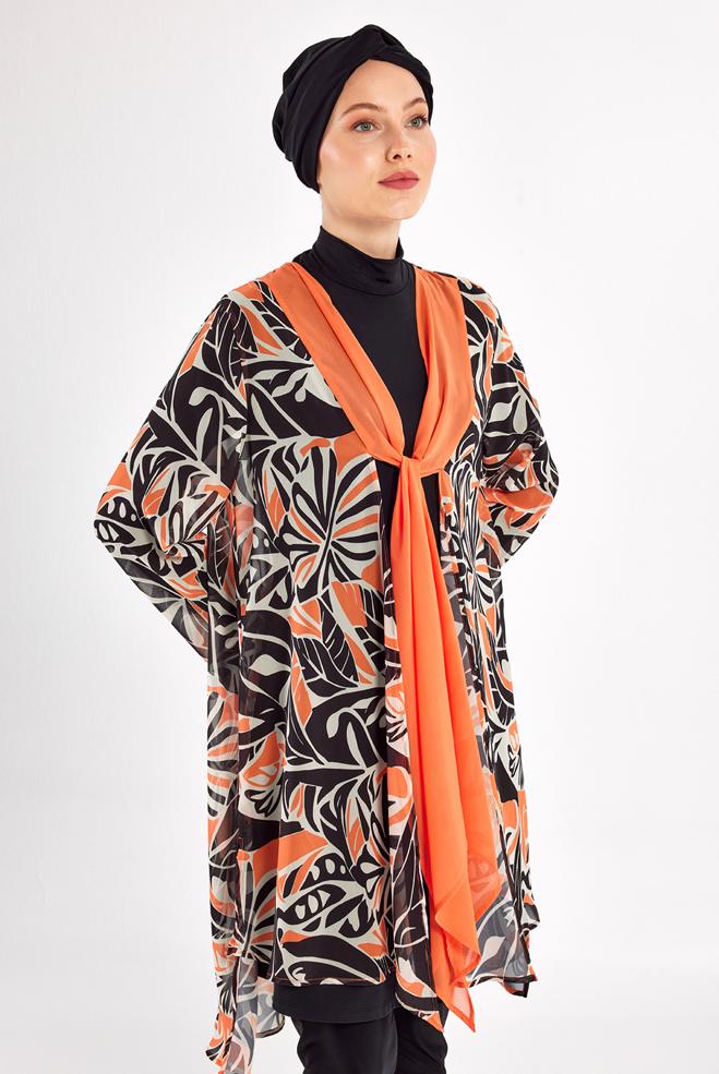 Vêtements hijab NOIR MAILLOT DE BAIN HIJAB AVEC PARÉO 1133 - ALVİNA