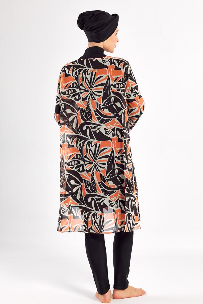 Vêtements hijab NOIR MAILLOT DE BAIN HIJAB AVEC PARÉO 1133 - ALVİNA