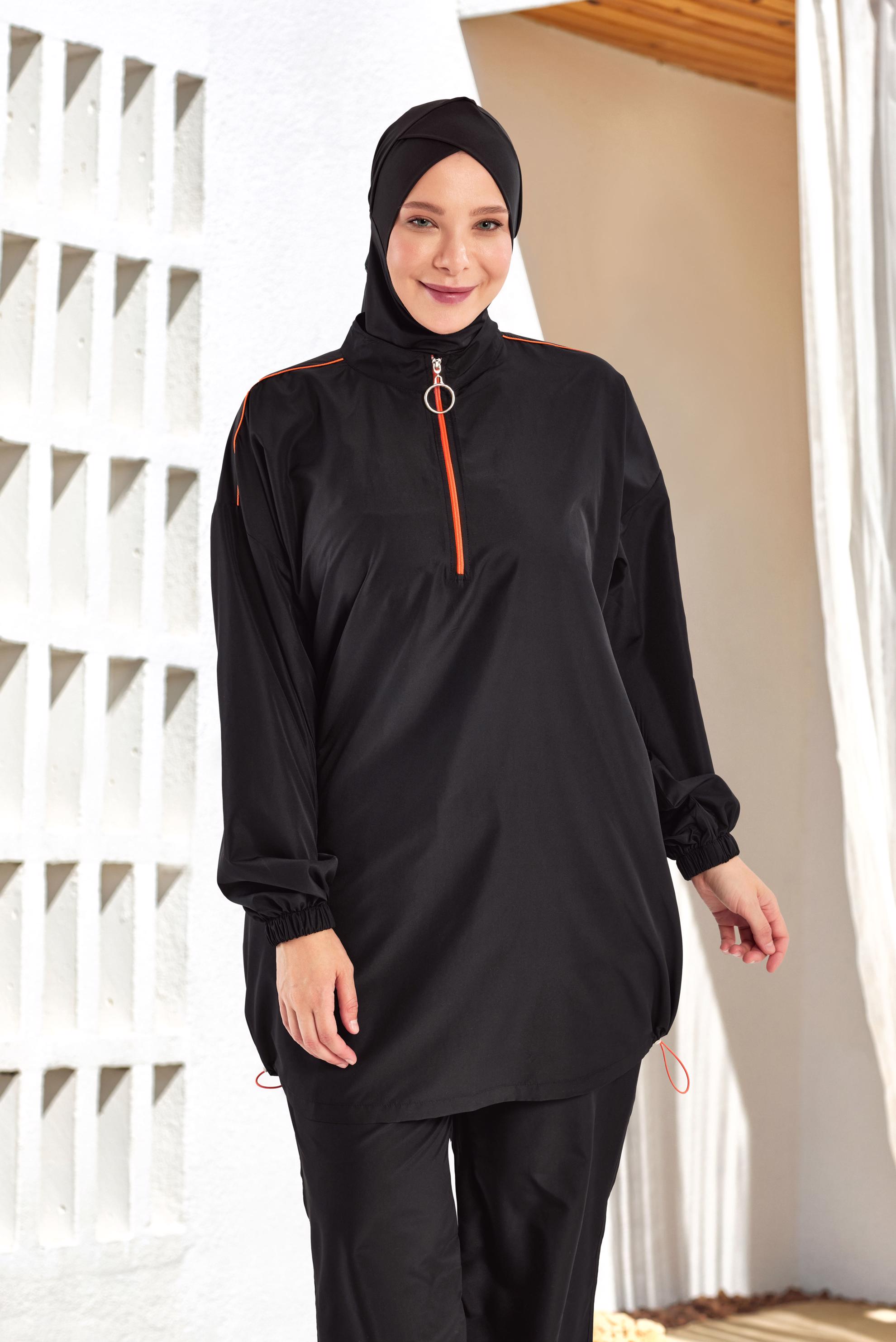 Vêtements hijab NOIR MAILLOT DE BAIN HIJAB GRANDE TAILLE 1804