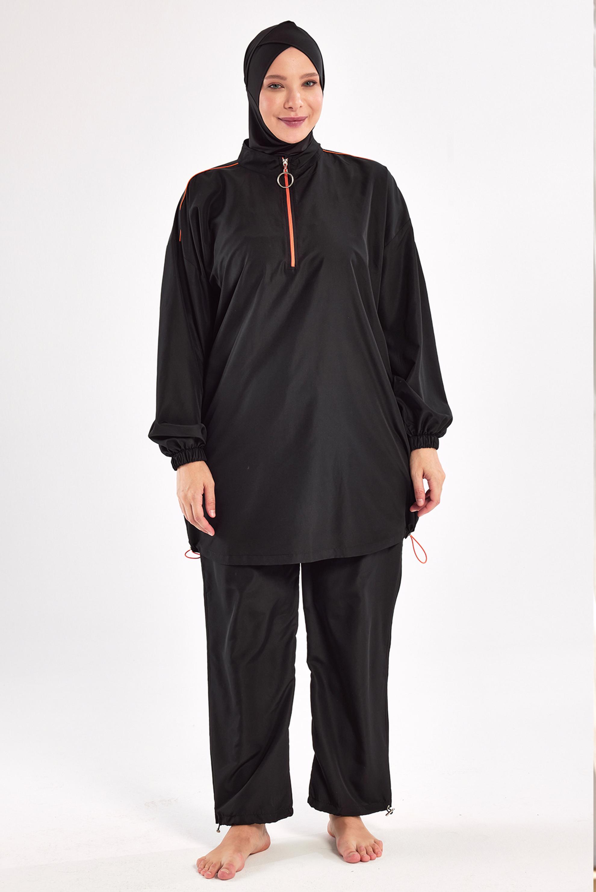 Vêtements hijab NOIR MAILLOT DE BAIN HIJAB GRANDE TAILLE 1804