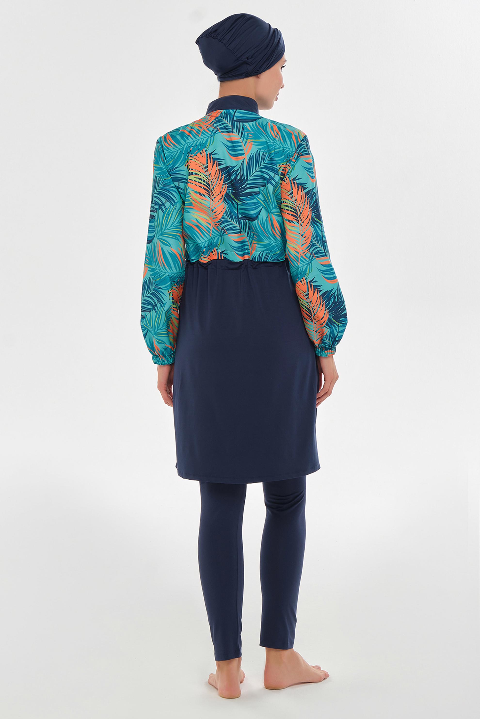 Vêtements hijab BLEU MARINE MAILLOT DE BAIN HIJAB À TAILLE FUMÉE2403