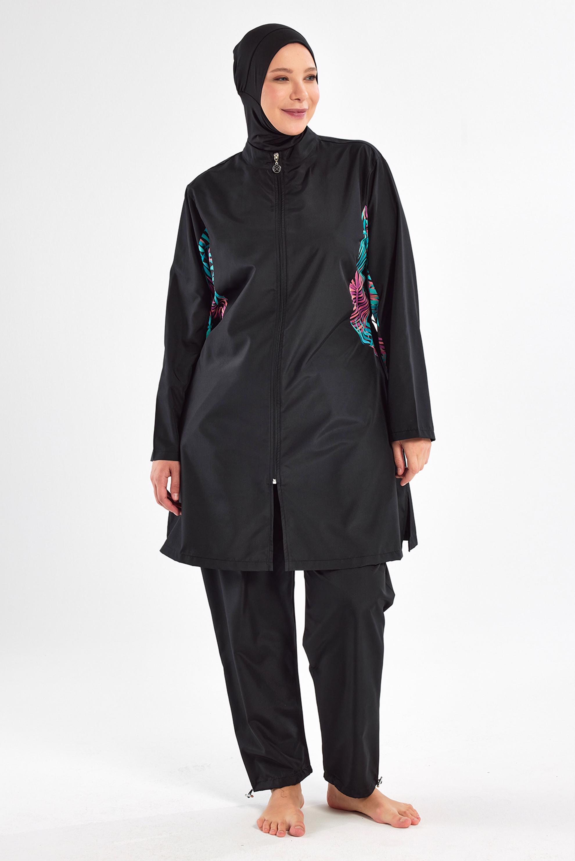 Vêtements hijab NOIR MAILLOT DE BAIN HIJAB GRANDE TAILLE 2802