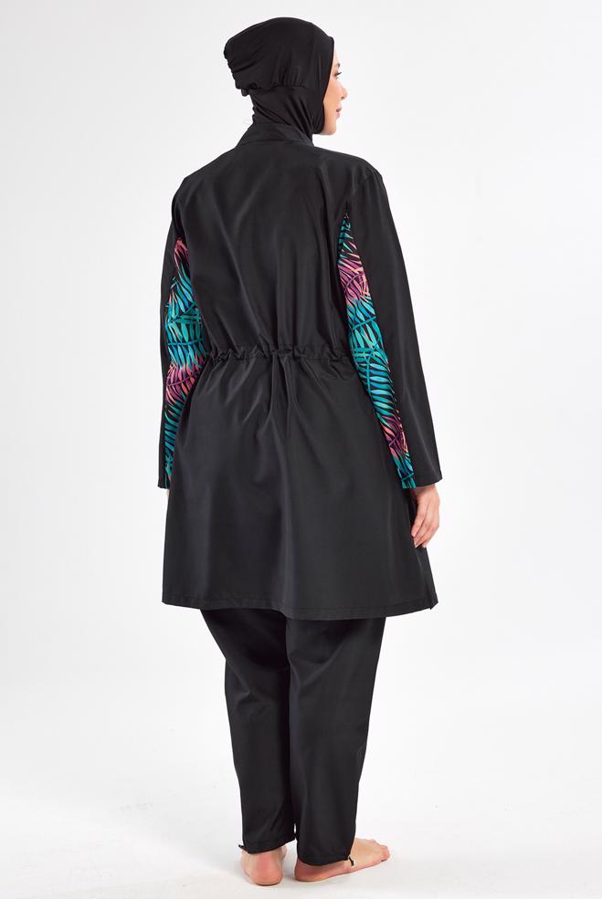 Vêtements hijab NOIR MAILLOT DE BAIN HIJAB GRANDE TAILLE 2802 - ALVİNA