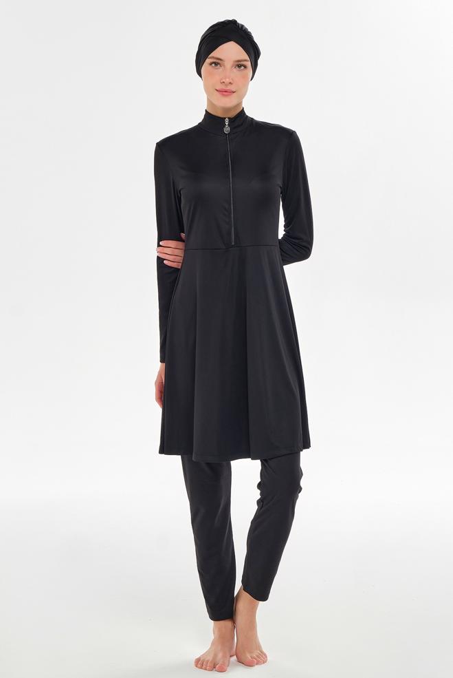 Vêtements hijab NOIR MAILLOT DE BAIN HIJAB EN LYCRA 3128 - ALVİNA