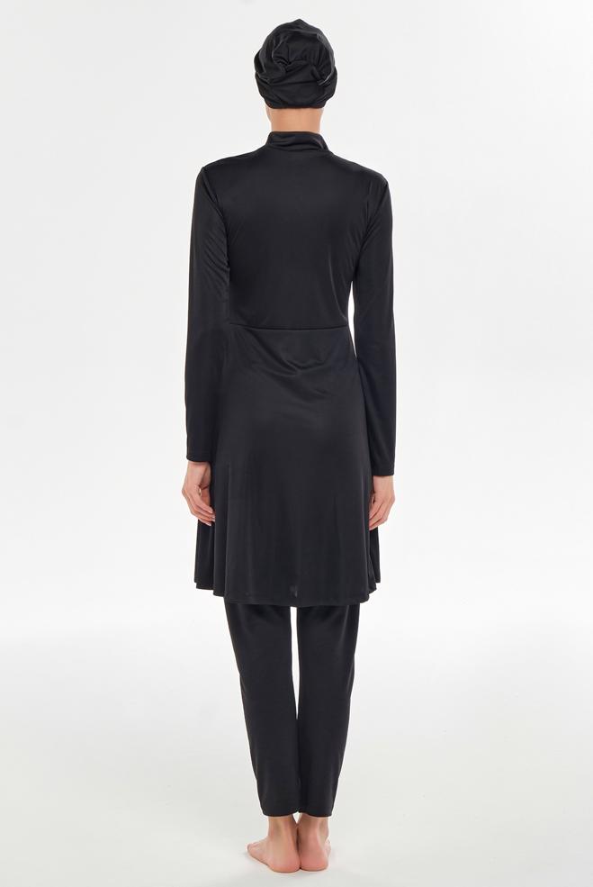 Vêtements hijab NOIR MAILLOT DE BAIN HIJAB EN LYCRA 3128 - ALVİNA