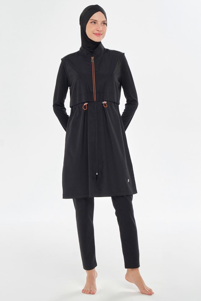 Vêtements hijab NOIR MAILLOT DE BAIN HIJAB GRANDE TAILLE 3314-1 - ALVİNA