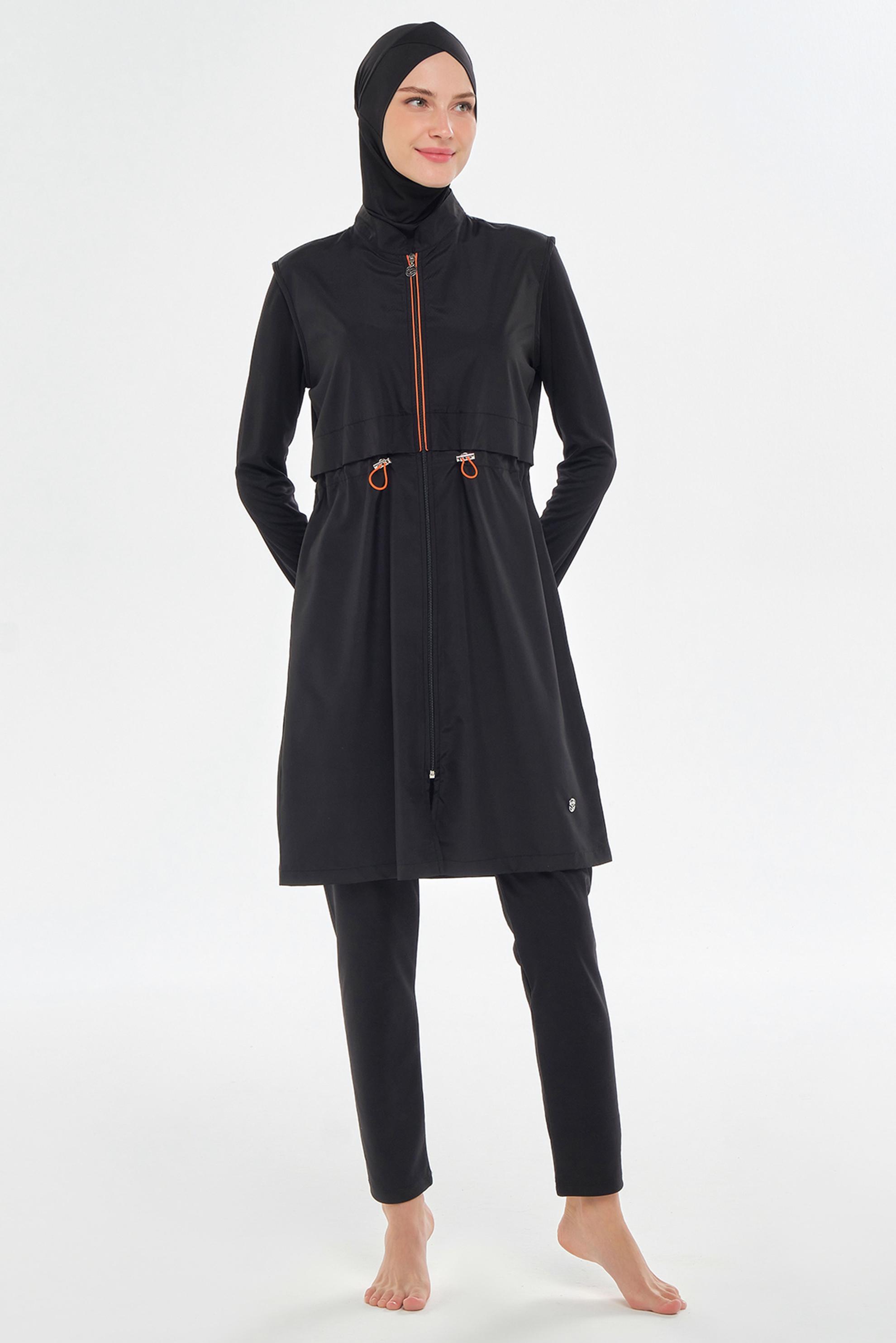 Vêtements hijab NOIR MAILLOT DE BAIN HIJAB GRANDE TAILLE 3314-1