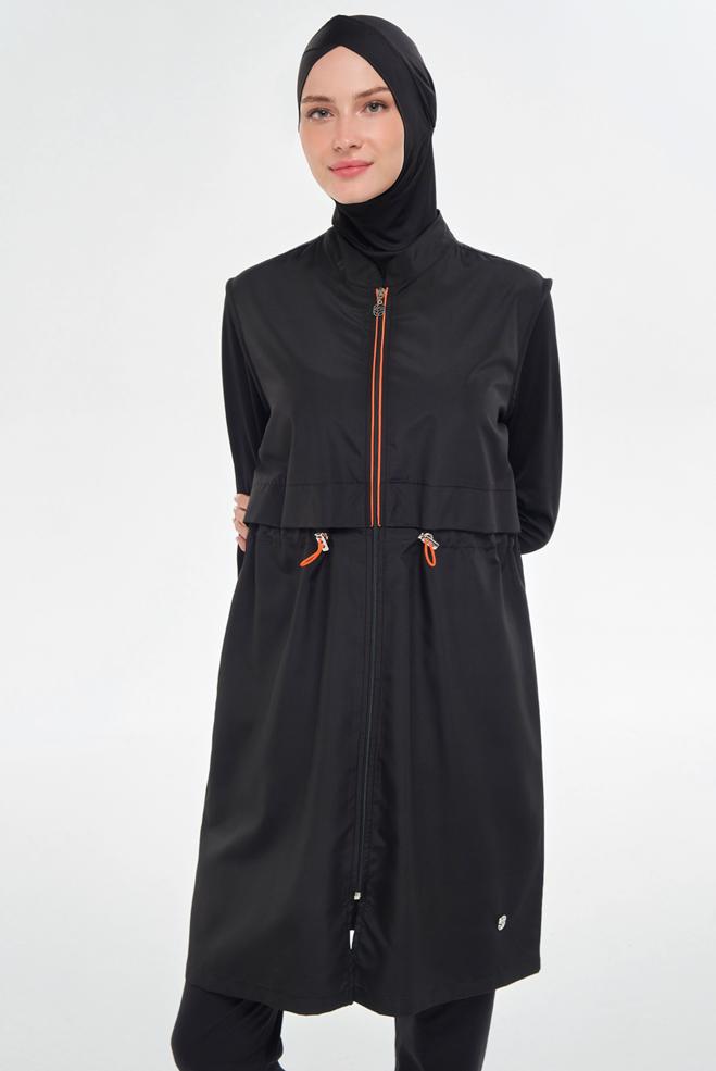 Vêtements hijab NOIR MAILLOT DE BAIN HIJAB GRANDE TAILLE 3314-1 - ALVİNA