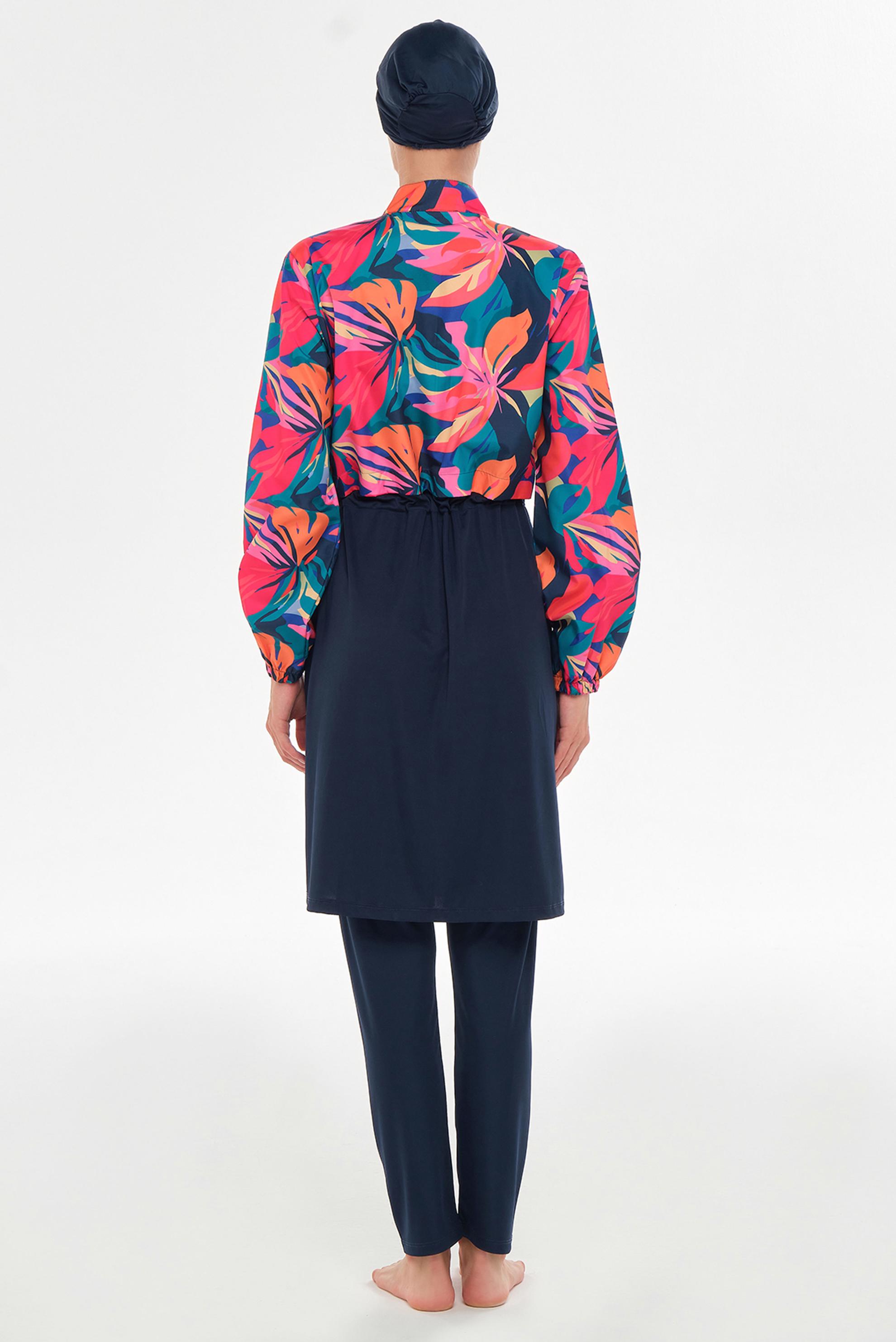 Vêtements hijab BLEU MARINE MAILLOT DE BAIN HIJAB À MOTIFS 3403