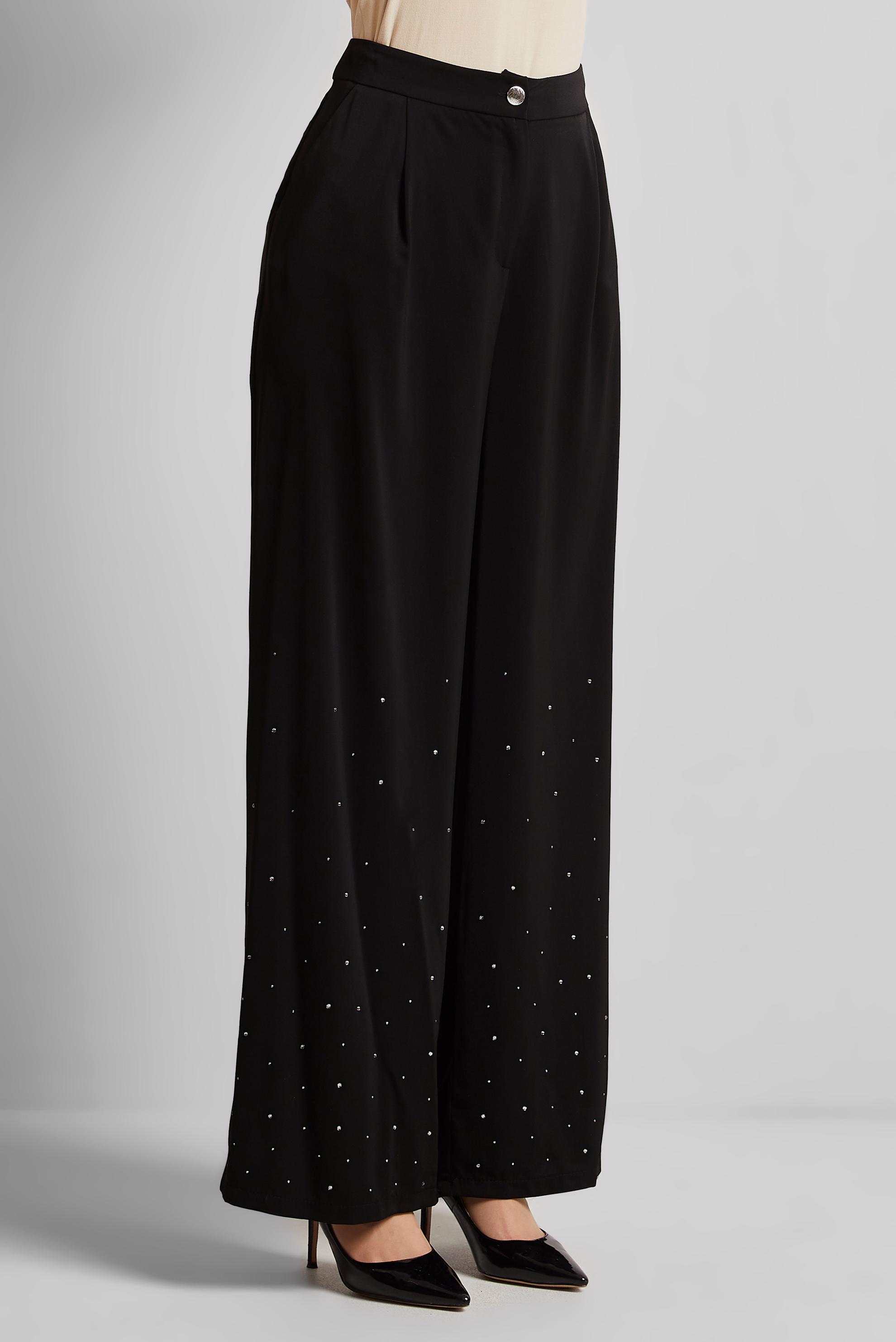 Tesettür giyim SİYAH TAŞLI GENİŞ PAÇA PANTOLON 70750