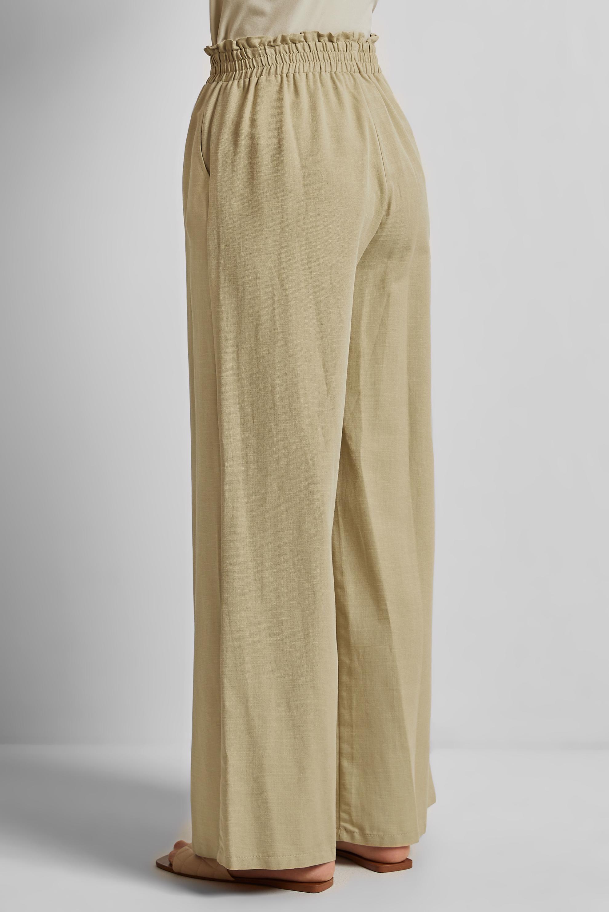 Tesettür giyim BEJ PAMUKLU GENİŞ PAÇA PANTOLON 70751