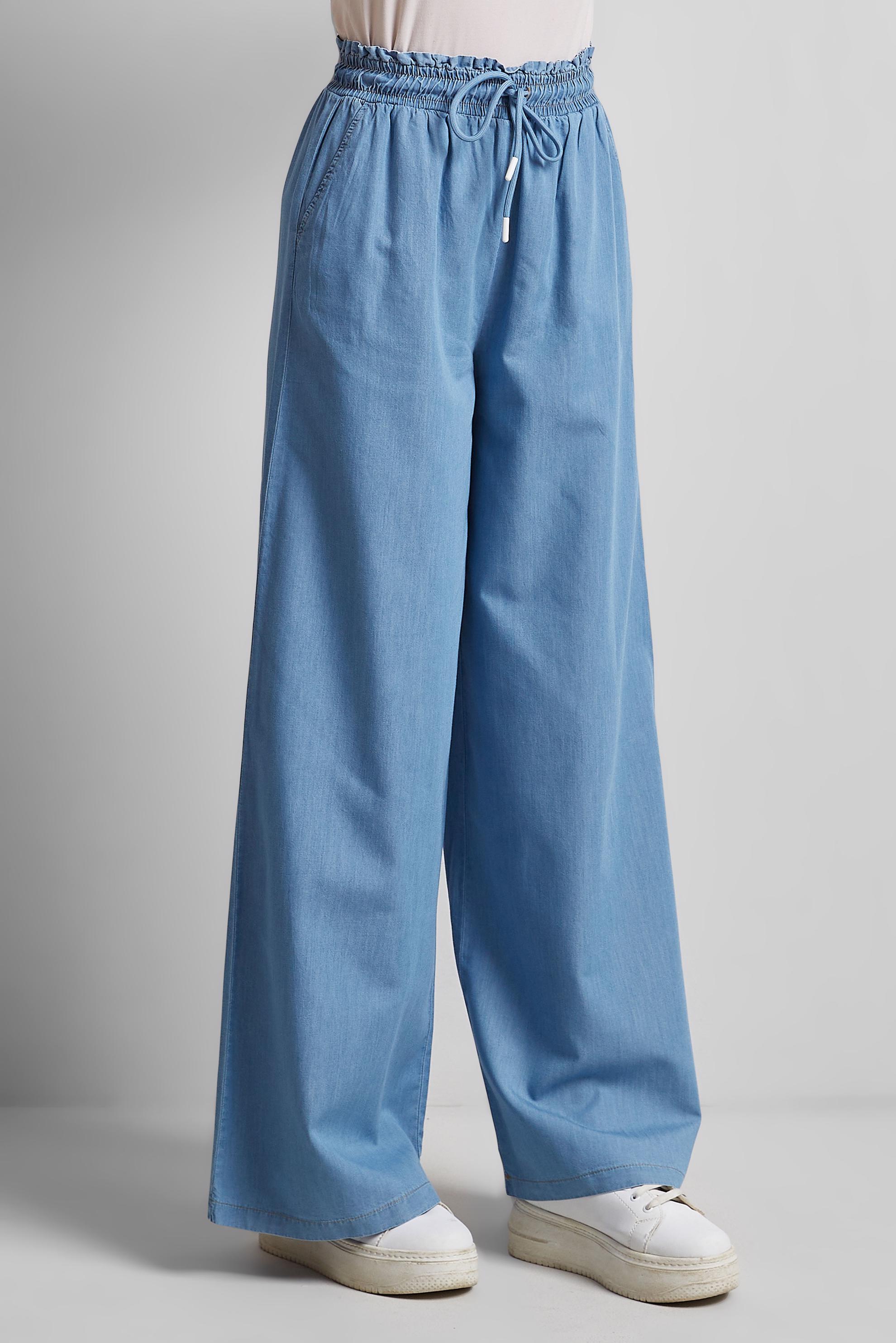 Tesettür giyim LACİVERT PAMUKLU GENİŞ PAÇA PANTOLON 70752