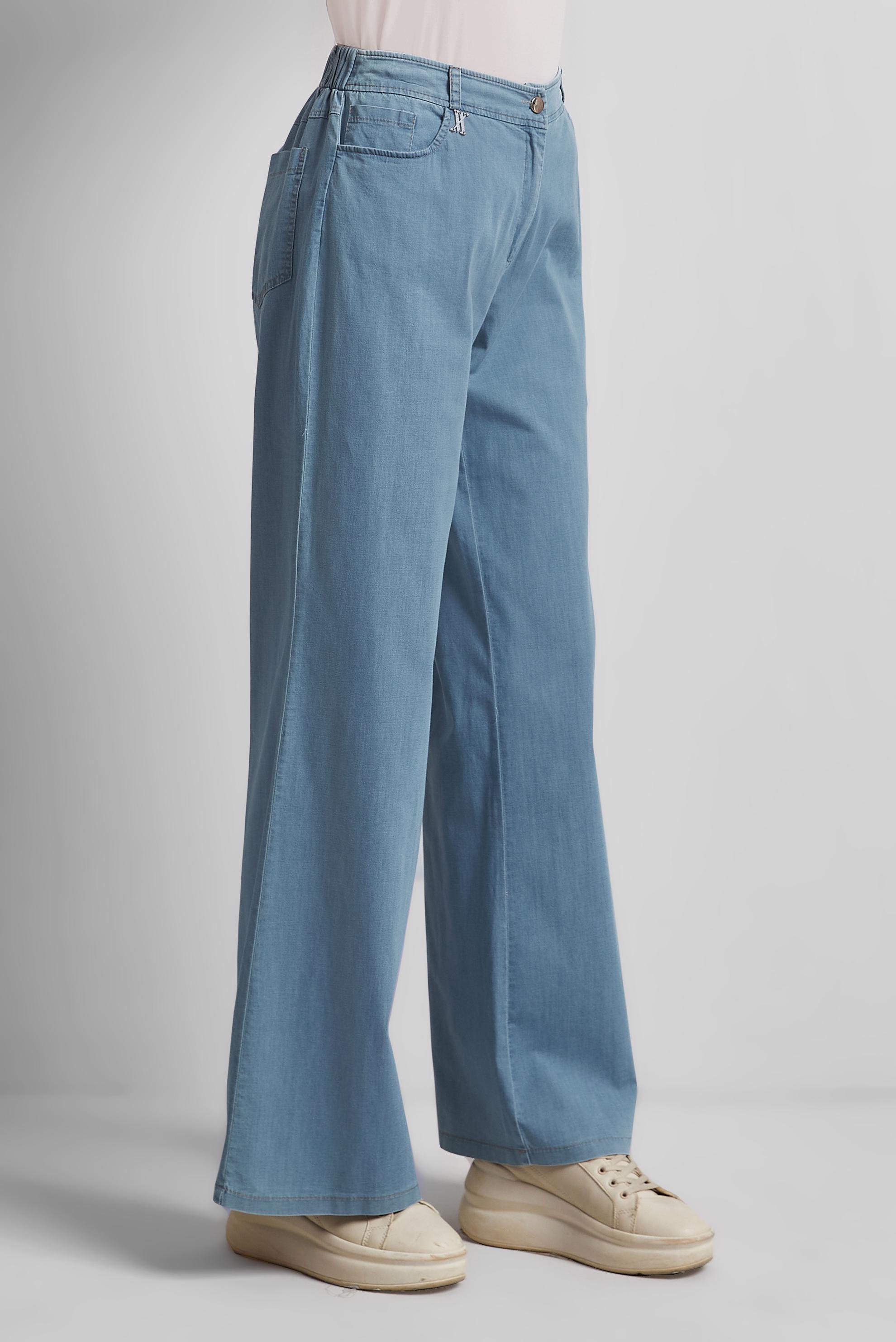 Tesettür giyim LACİVERT PAMUKLU GENİŞ PAÇA PANTOLON 70753