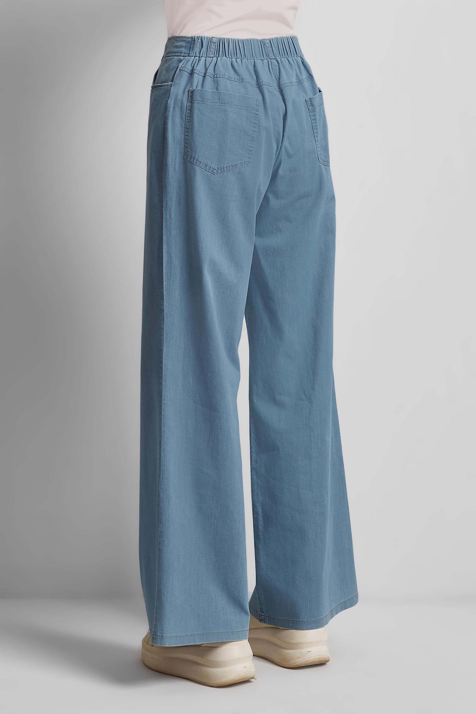 Tesettür giyim LACİVERT PAMUKLU GENİŞ PAÇA PANTOLON 70753