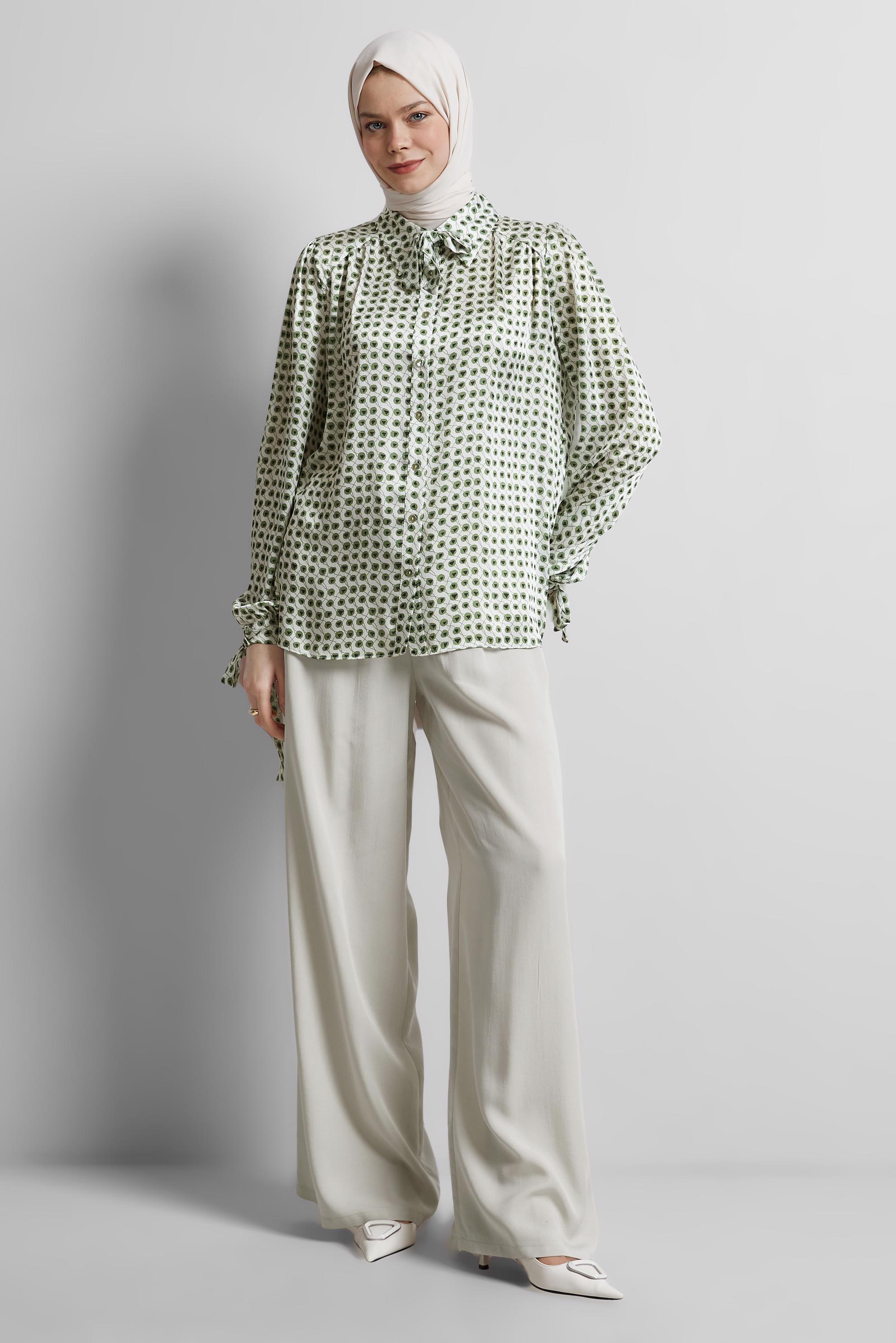 Tesettür giyim BEJ GENİŞ PAÇA PANTOLON 70850