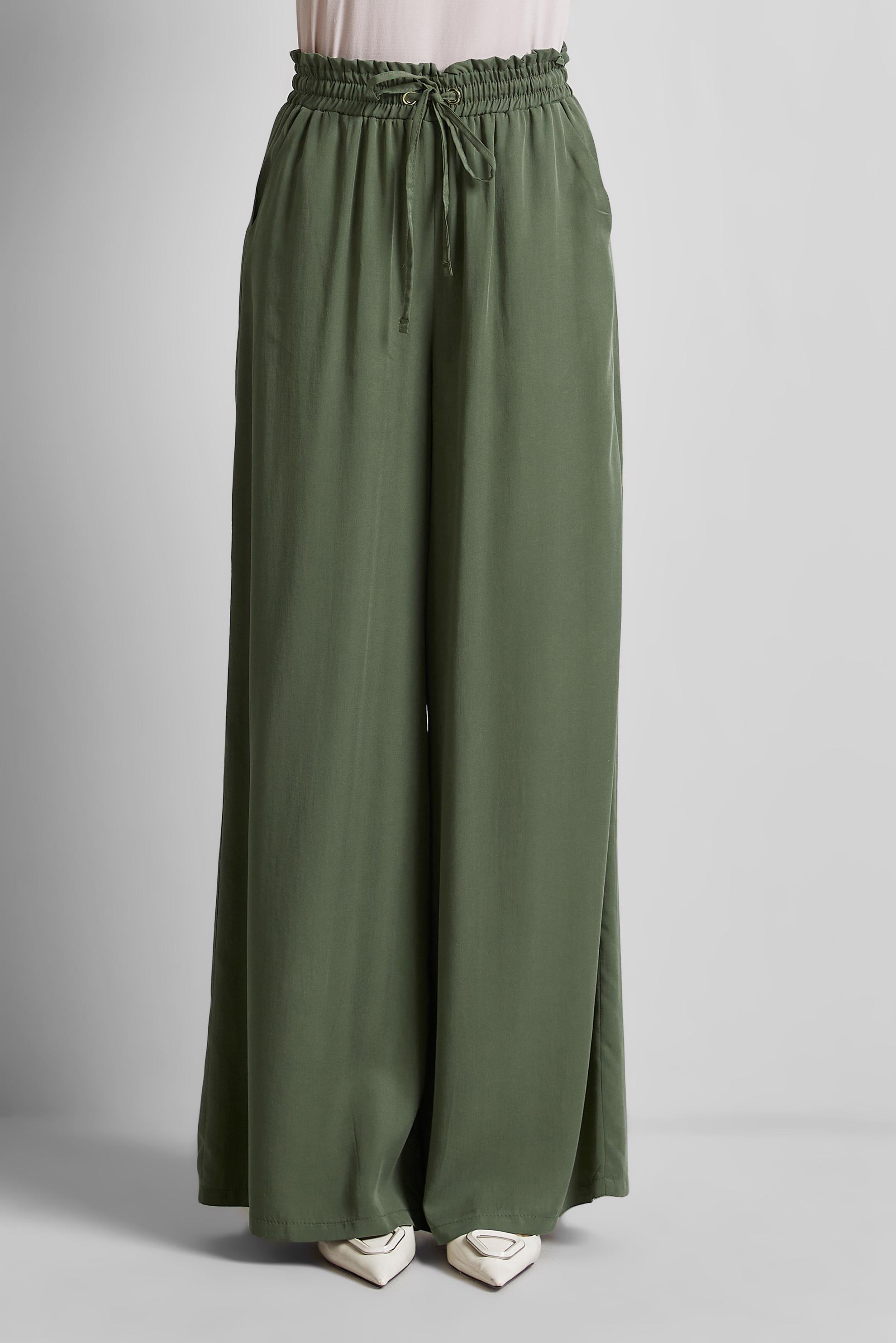 Tesettür giyim HAKİ GENİŞ PAÇA PANTOLON 70850