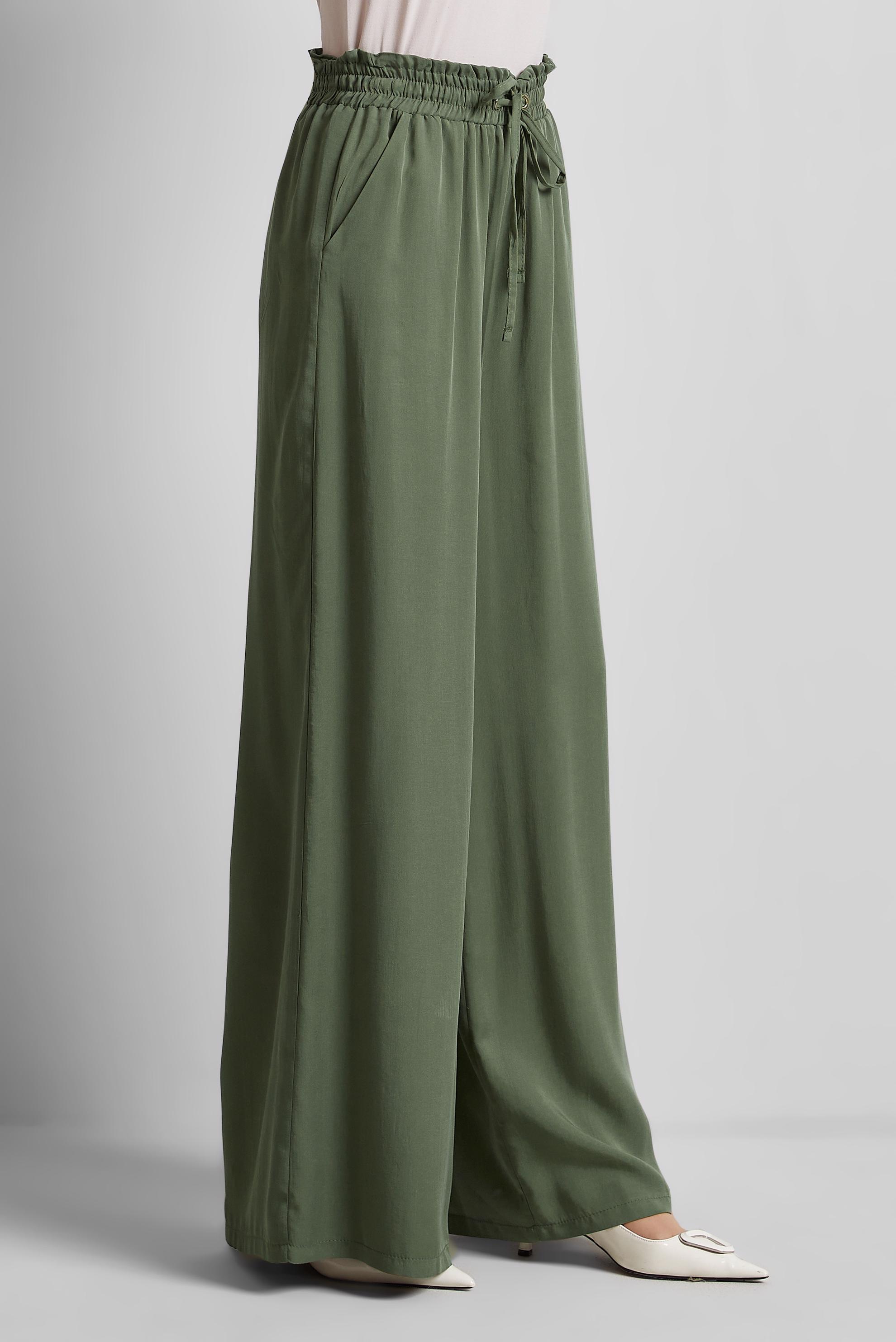 Tesettür giyim HAKİ GENİŞ PAÇA PANTOLON 70850