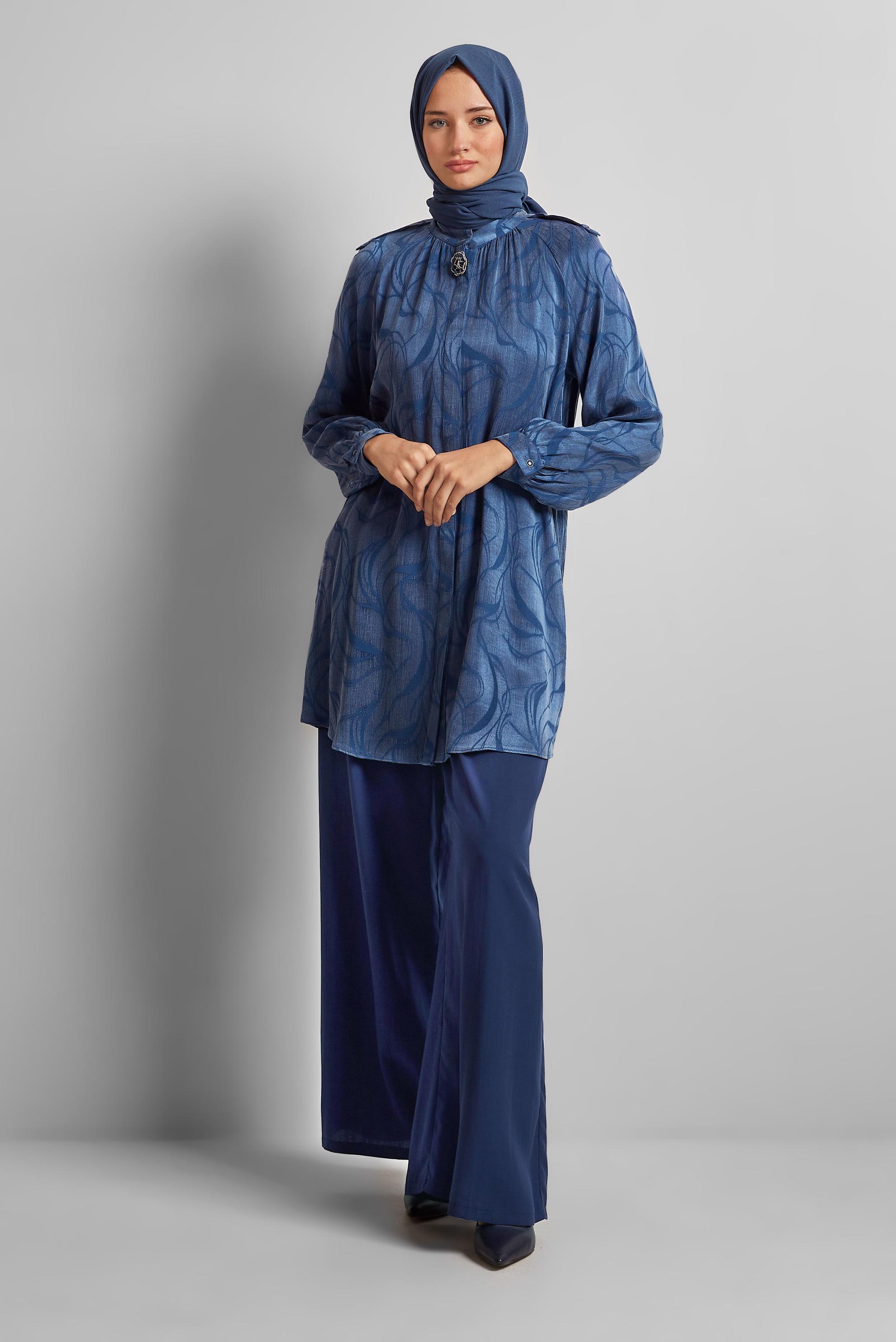 Tesettür giyim LACİVERT GENİŞ PAÇA PANTOLON 70850