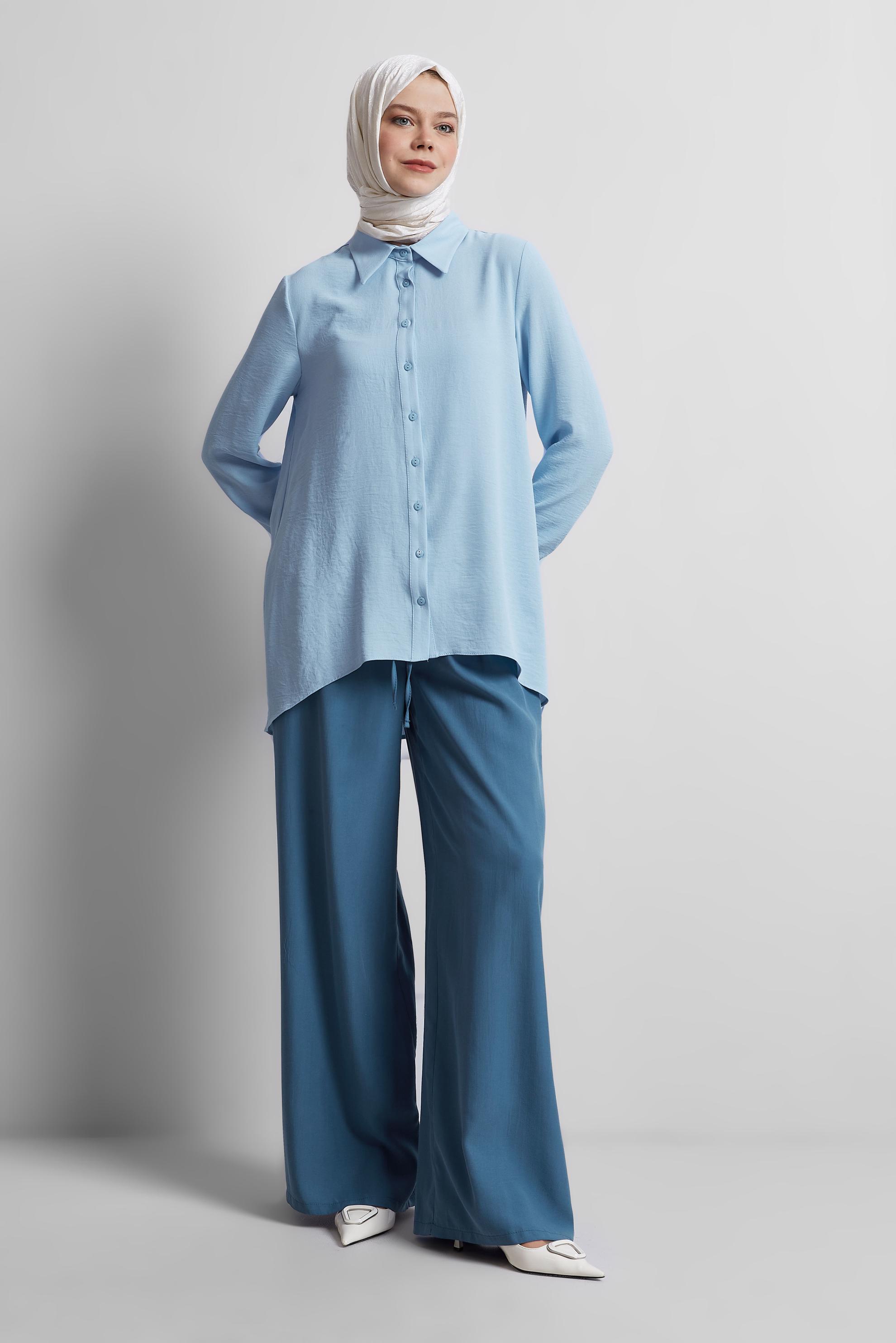 Tesettür giyim LACİVERT GENİŞ PAÇA PANTOLON 70850