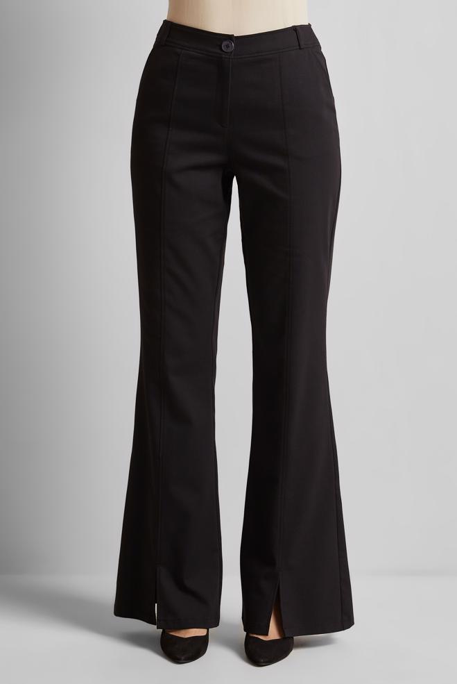 Hijab clothing BLACK SLIT DETAILED PANTS 70851 - ALVİNA