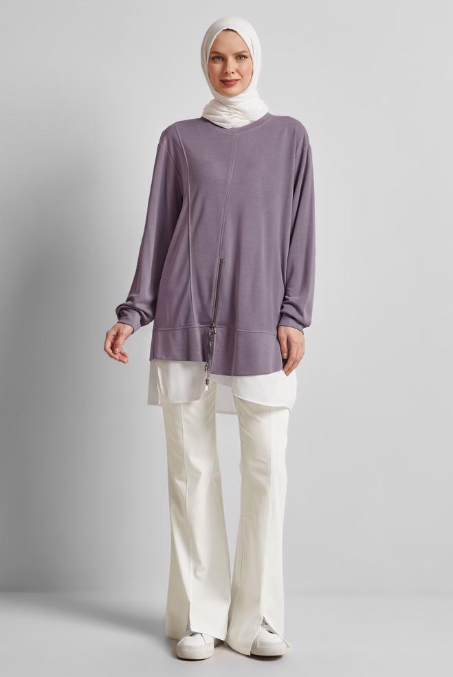 Hijab clothing WHITE SLIT DETAILED PANTS 70851 - ALVİNA