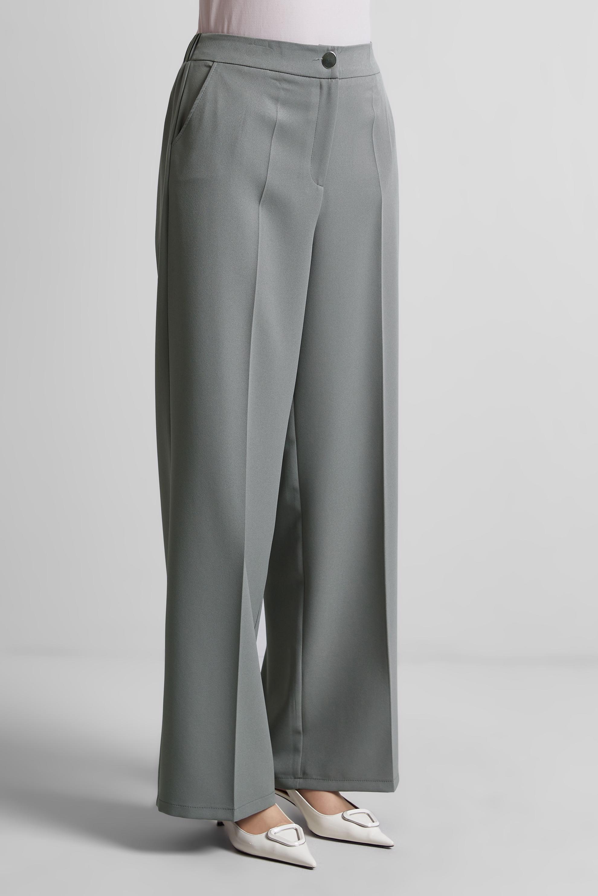 Tesettür giyim GRİ GENİŞ PAÇA PANTOLON 70852