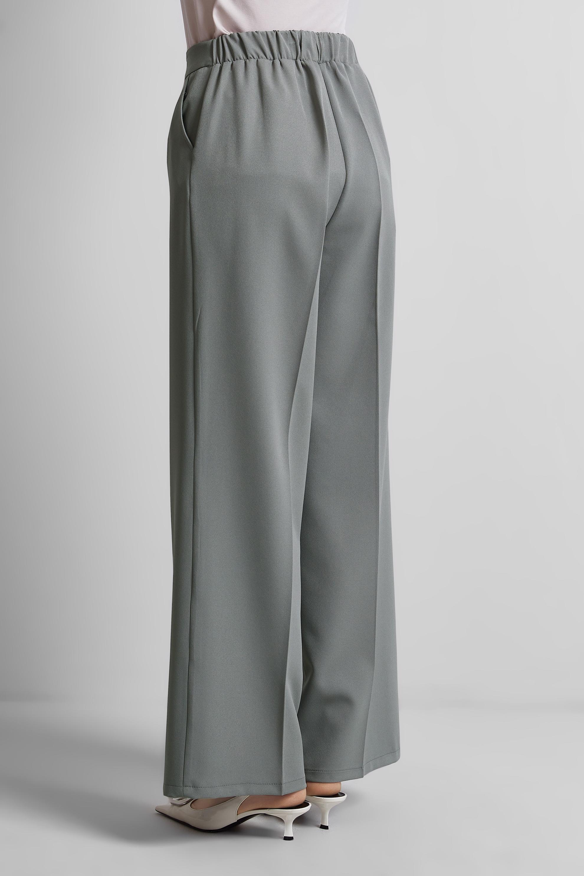 Tesettür giyim GRİ GENİŞ PAÇA PANTOLON 70852