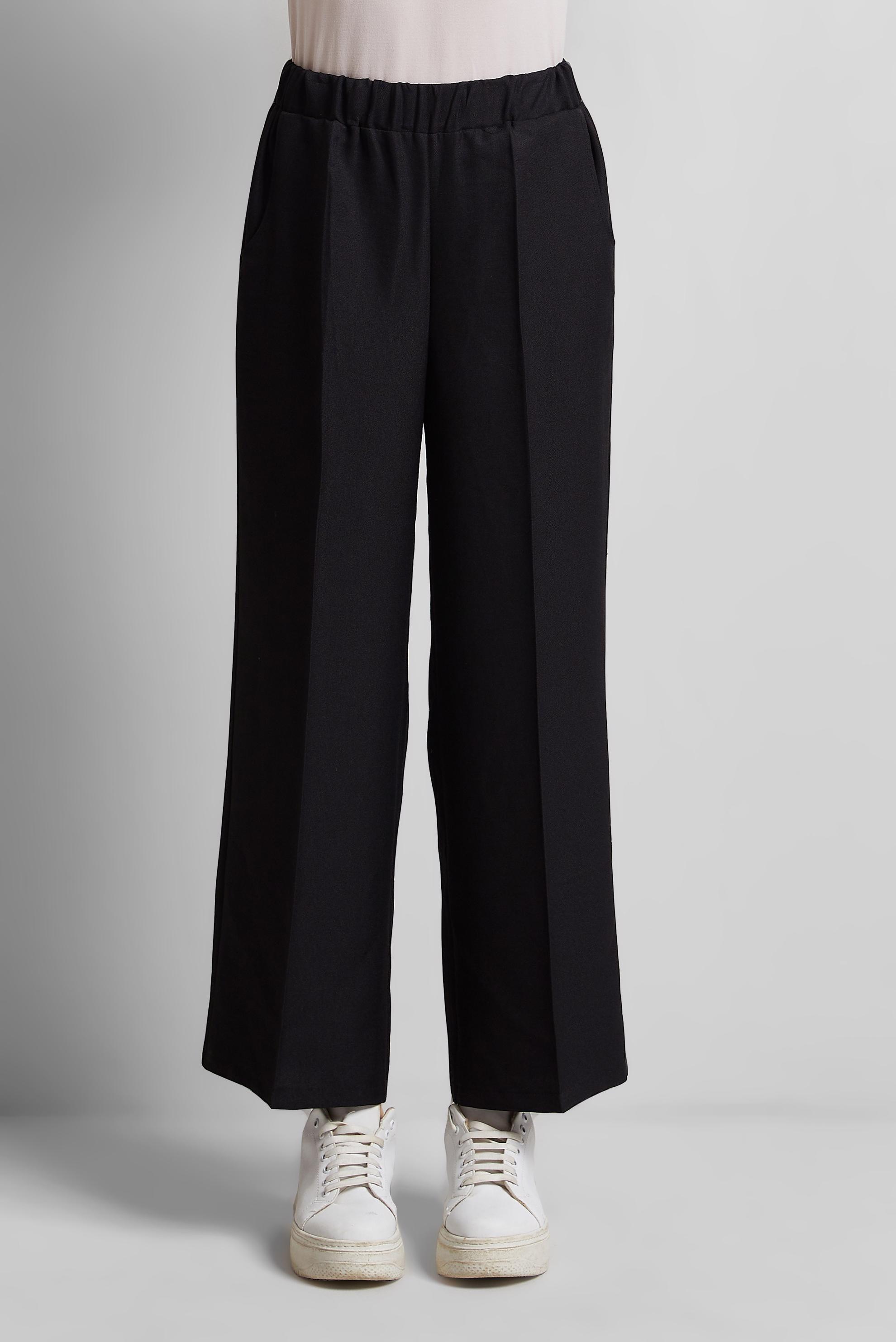 Tesettür giyim SİYAH BELİ LASTİKLİ PANTOLON 70855