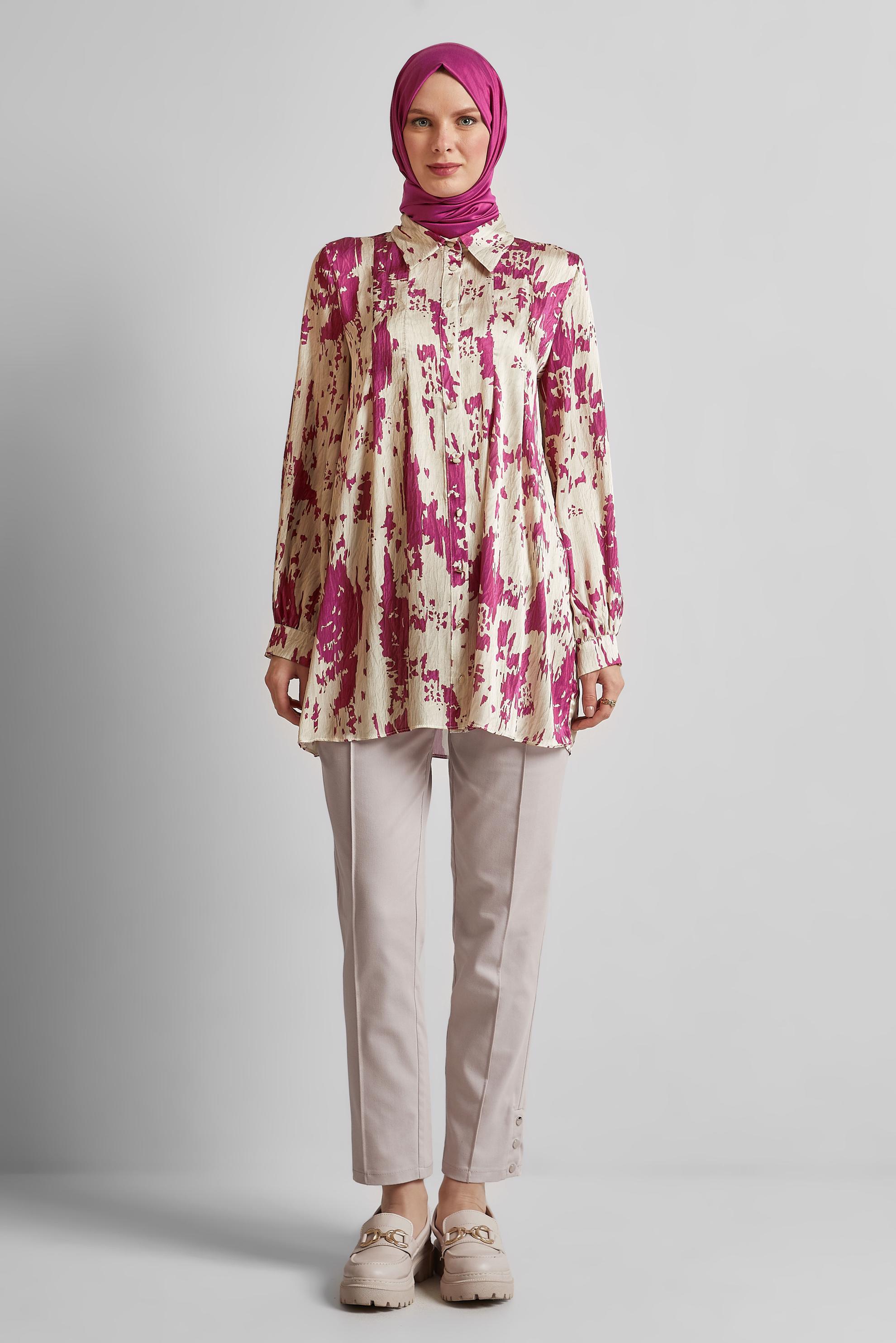 Tesettür giyim BEJ DÜZ PAÇA PANTOLON 70856