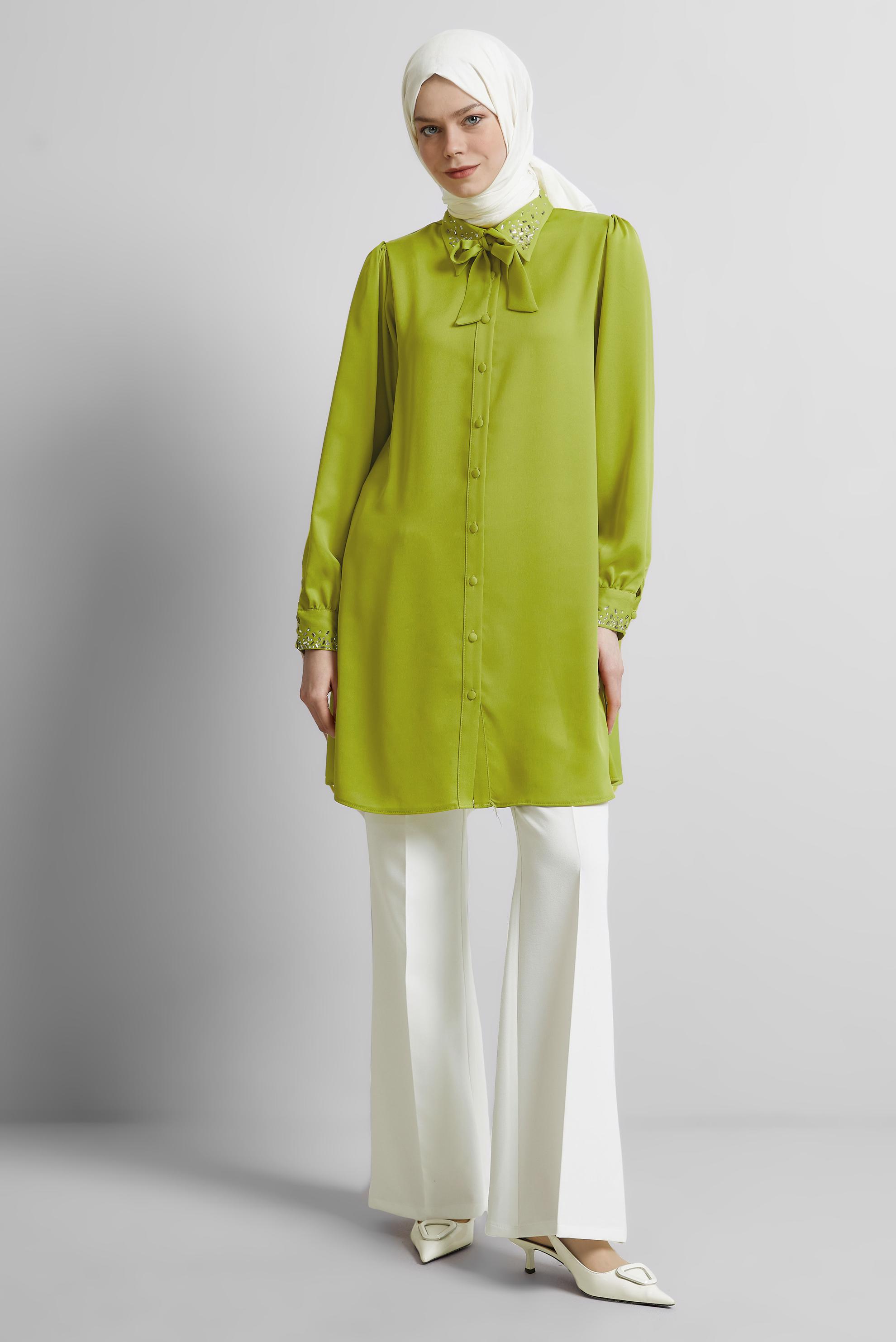 Tesettür giyim BEYAZ İSPANYOL PAÇA PANTOLON 70860