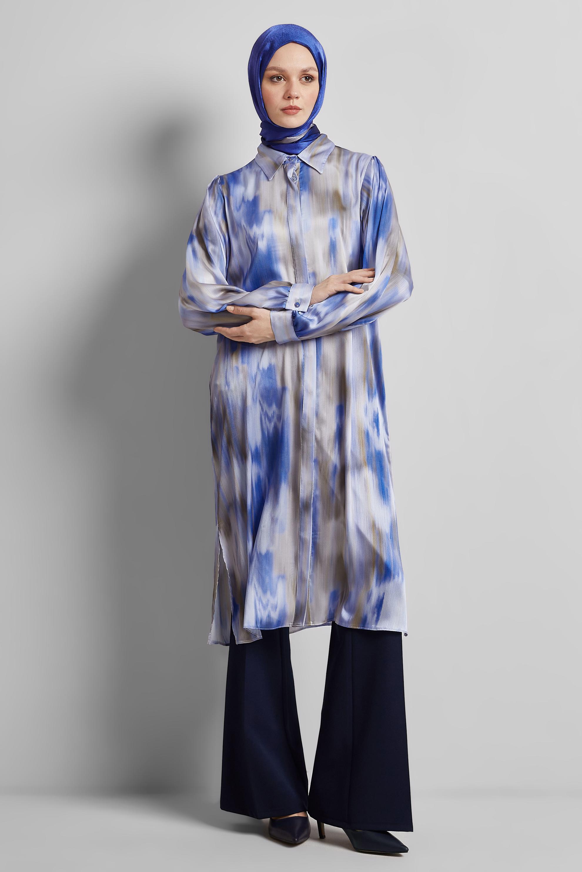 Tesettür giyim LACİVERT İSPANYOL PAÇA PANTOLON 70860