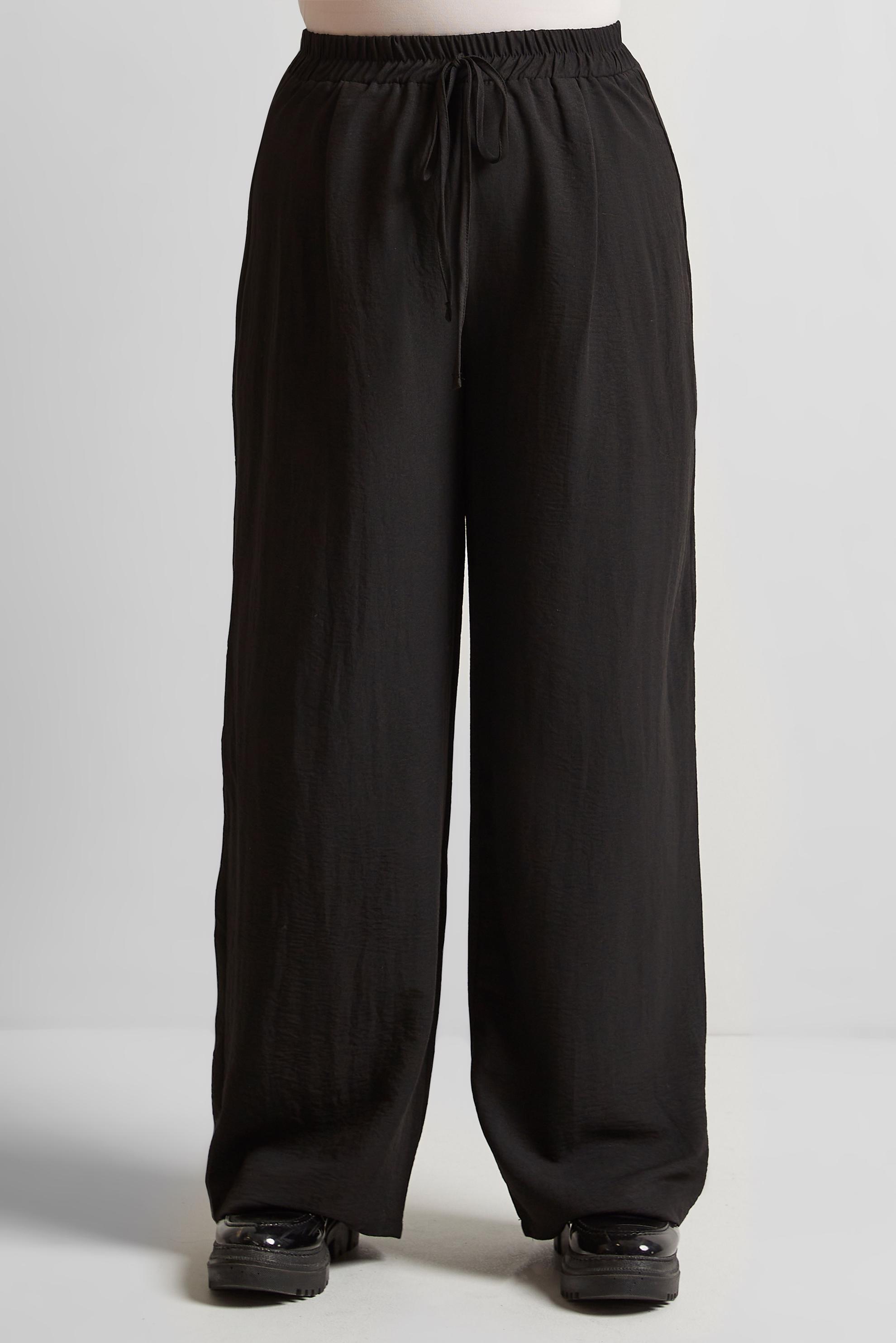 Tesettür giyim SİYAH GENİŞ PAÇA BÜYÜK BEDEN PANTOLON 70861