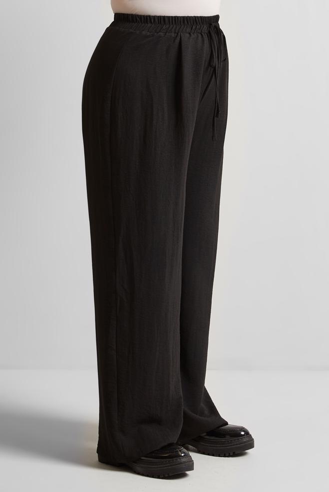 Tesettür giyim SİYAH GENİŞ PAÇA BÜYÜK BEDEN PANTOLON 70861 - ALVİNA