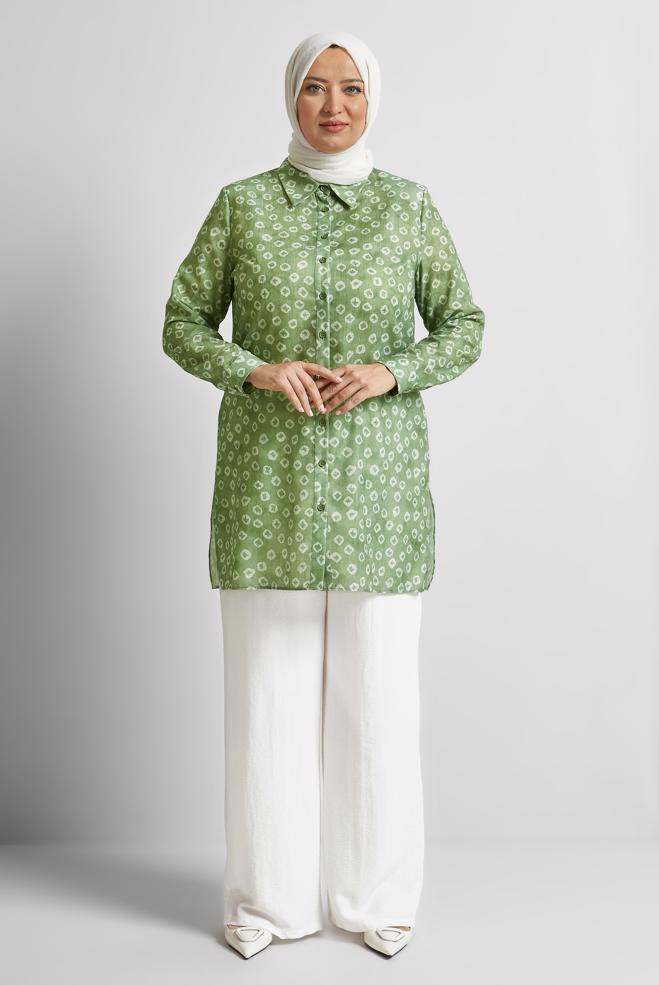 Tesettür giyim BEYAZ GENİŞ PAÇA BÜYÜK BEDEN PANTOLON 70861 - ALVİNA