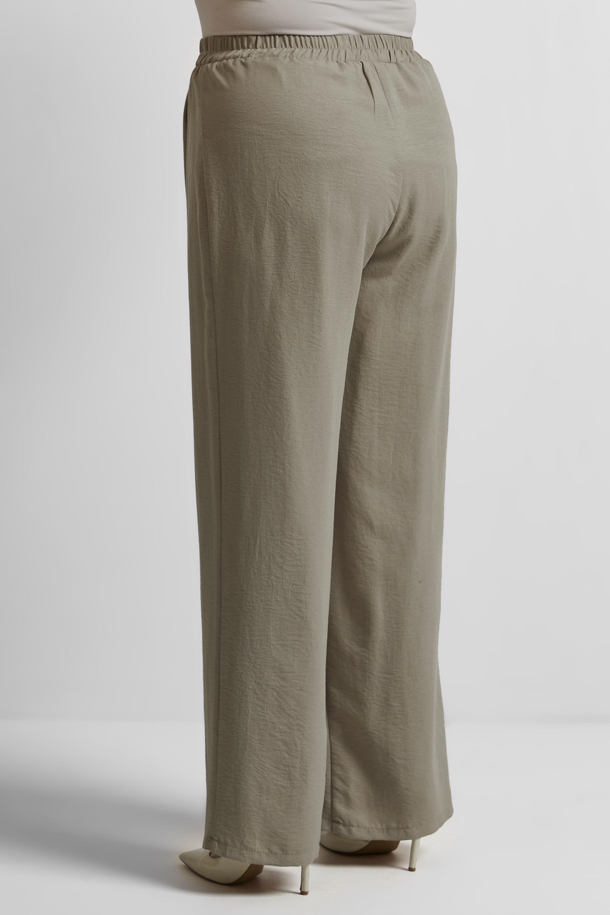 Tesettür giyim BEJ GENİŞ PAÇA BÜYÜK BEDEN PANTOLON 70861