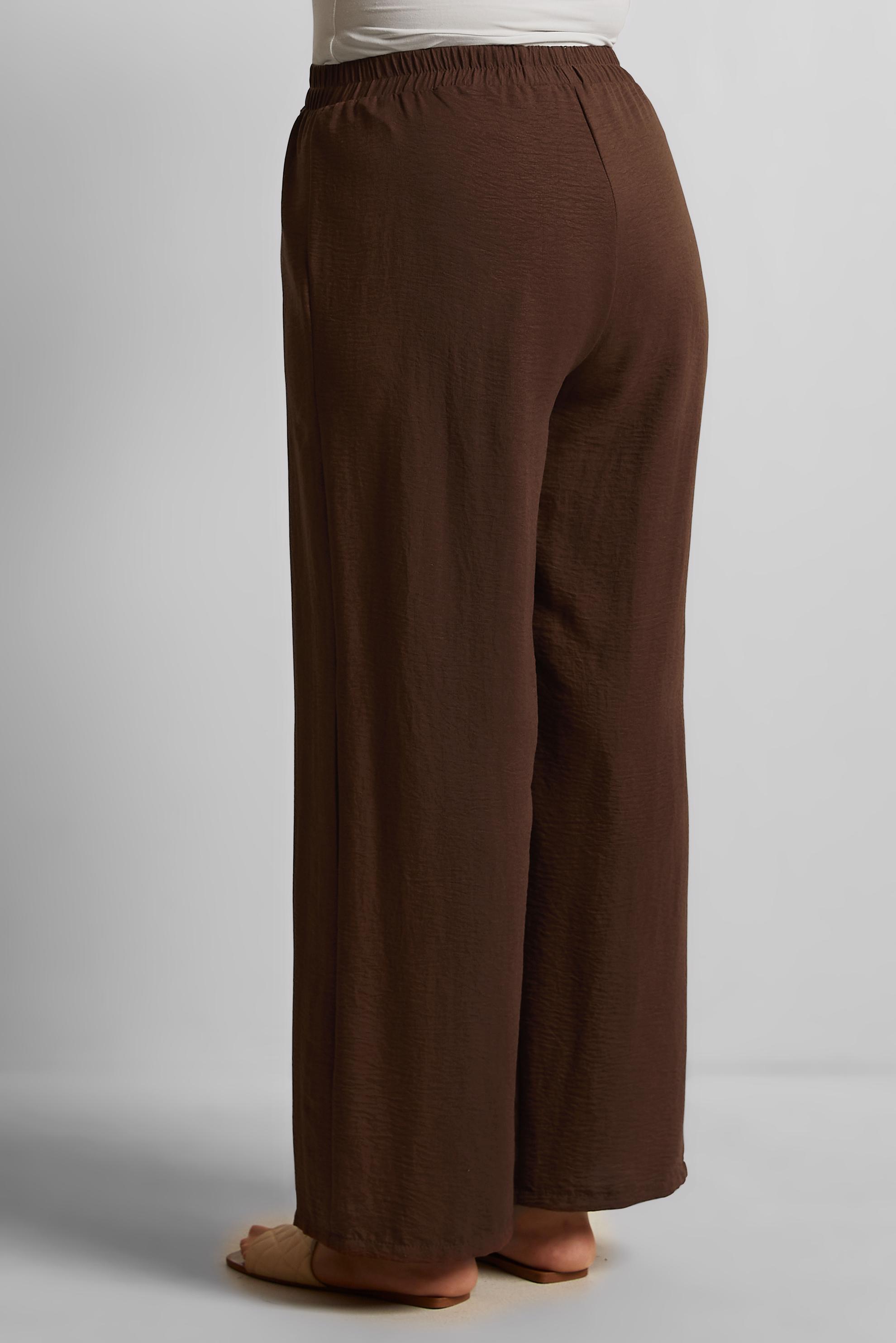 Tesettür giyim KAHVE GENİŞ PAÇA BÜYÜK BEDEN PANTOLON 70861