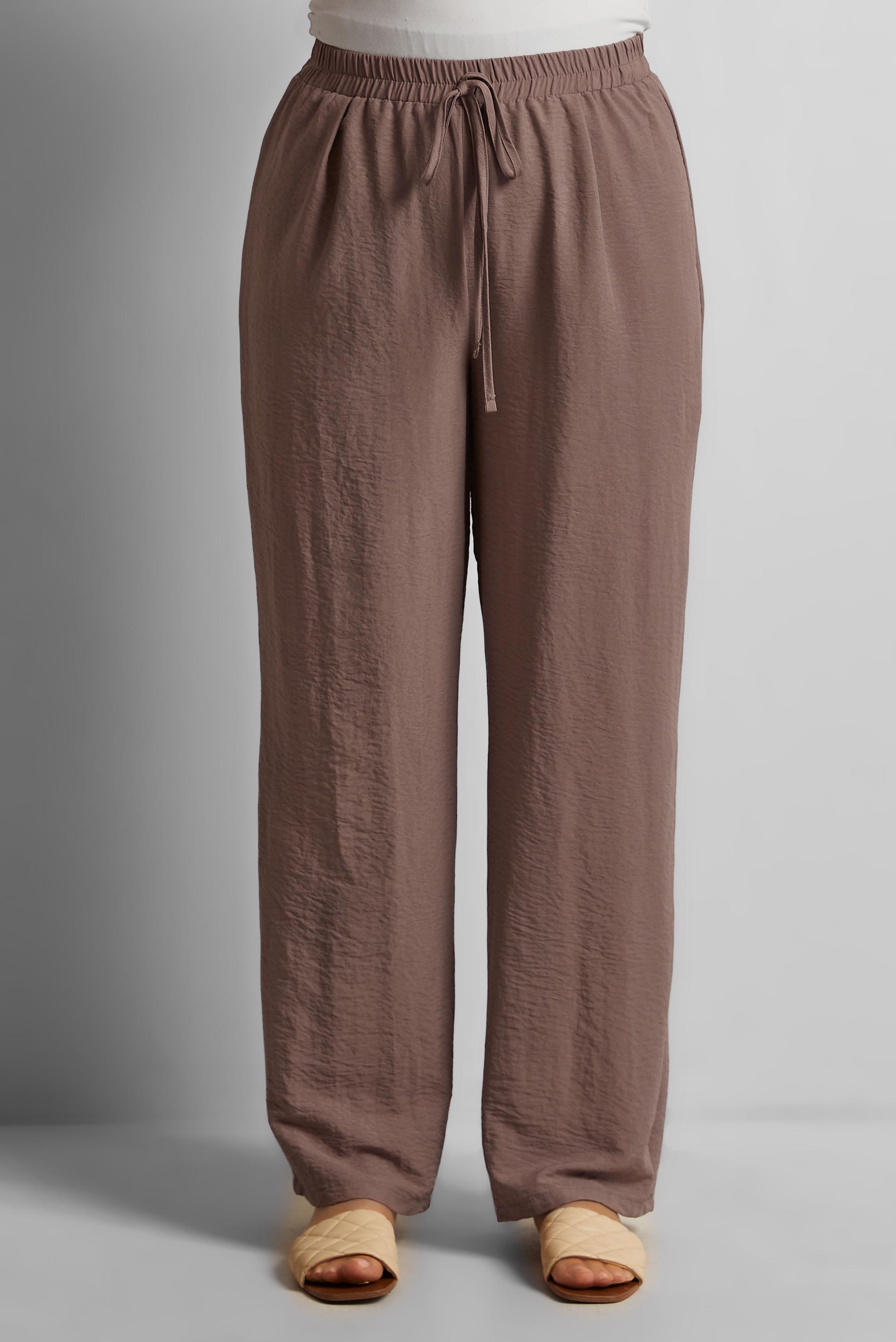 Tesettür giyim VİZON GENİŞ PAÇA BÜYÜK BEDEN PANTOLON 70861