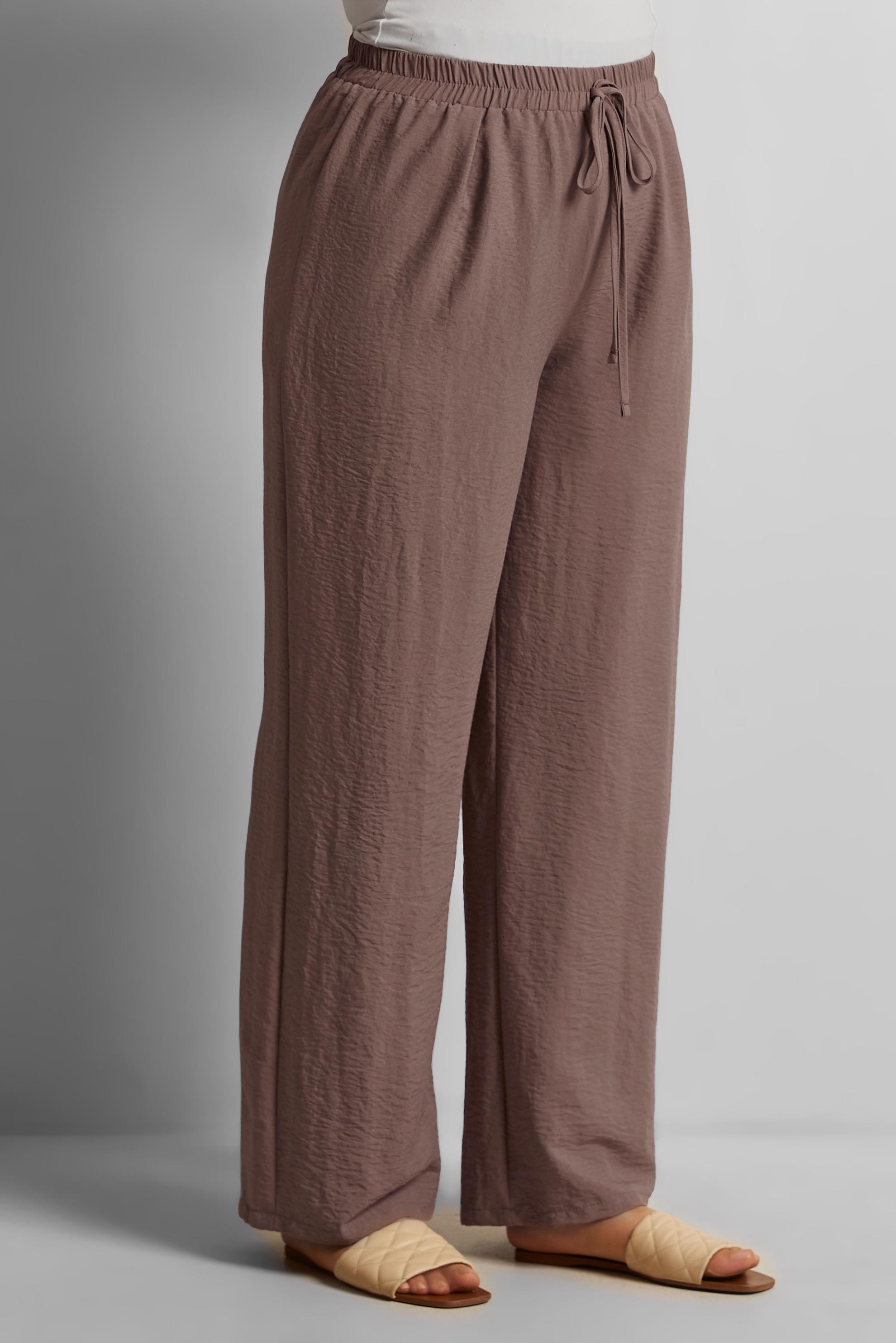 Tesettür giyim VİZON GENİŞ PAÇA BÜYÜK BEDEN PANTOLON 70861