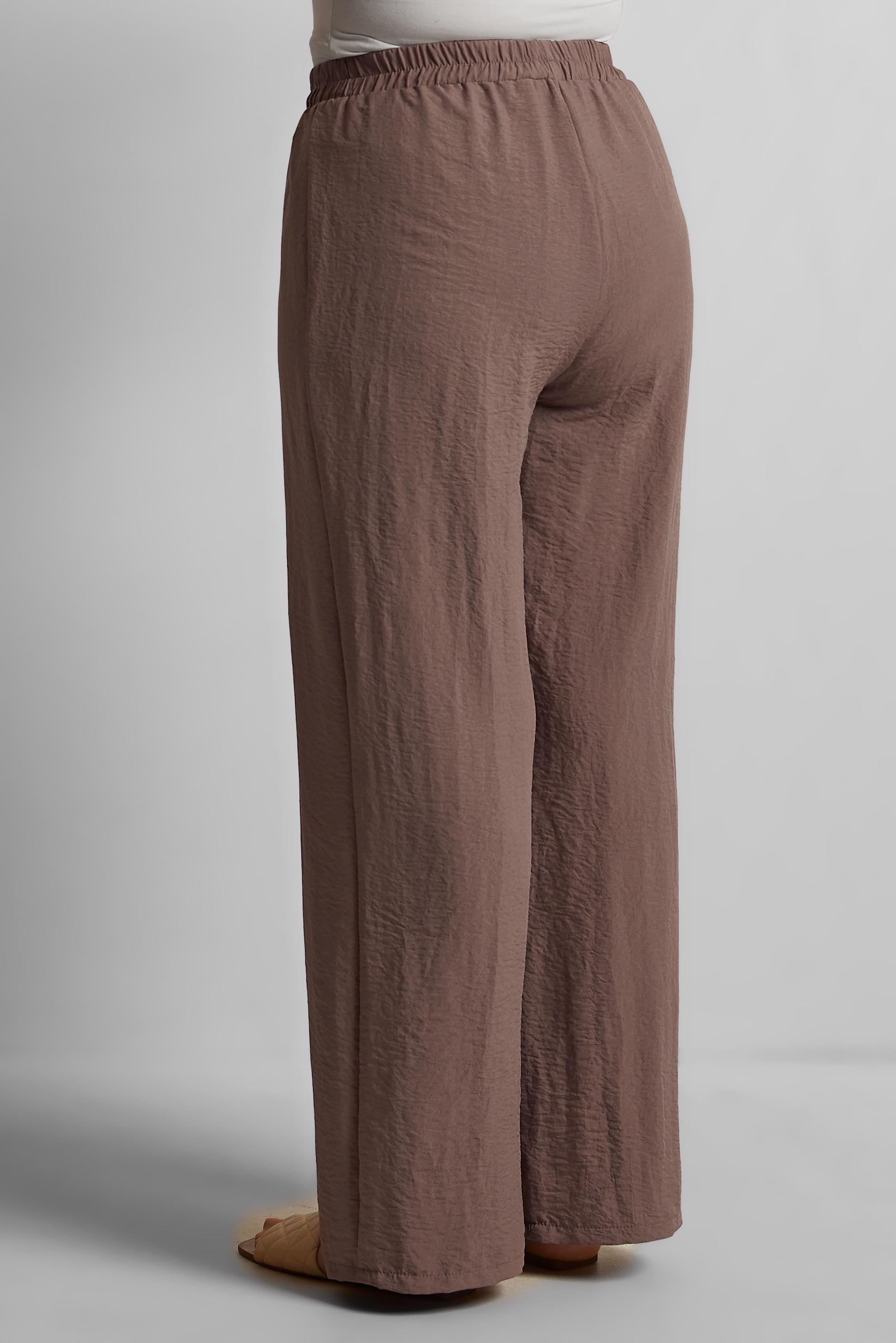 Tesettür giyim VİZON GENİŞ PAÇA BÜYÜK BEDEN PANTOLON 70861