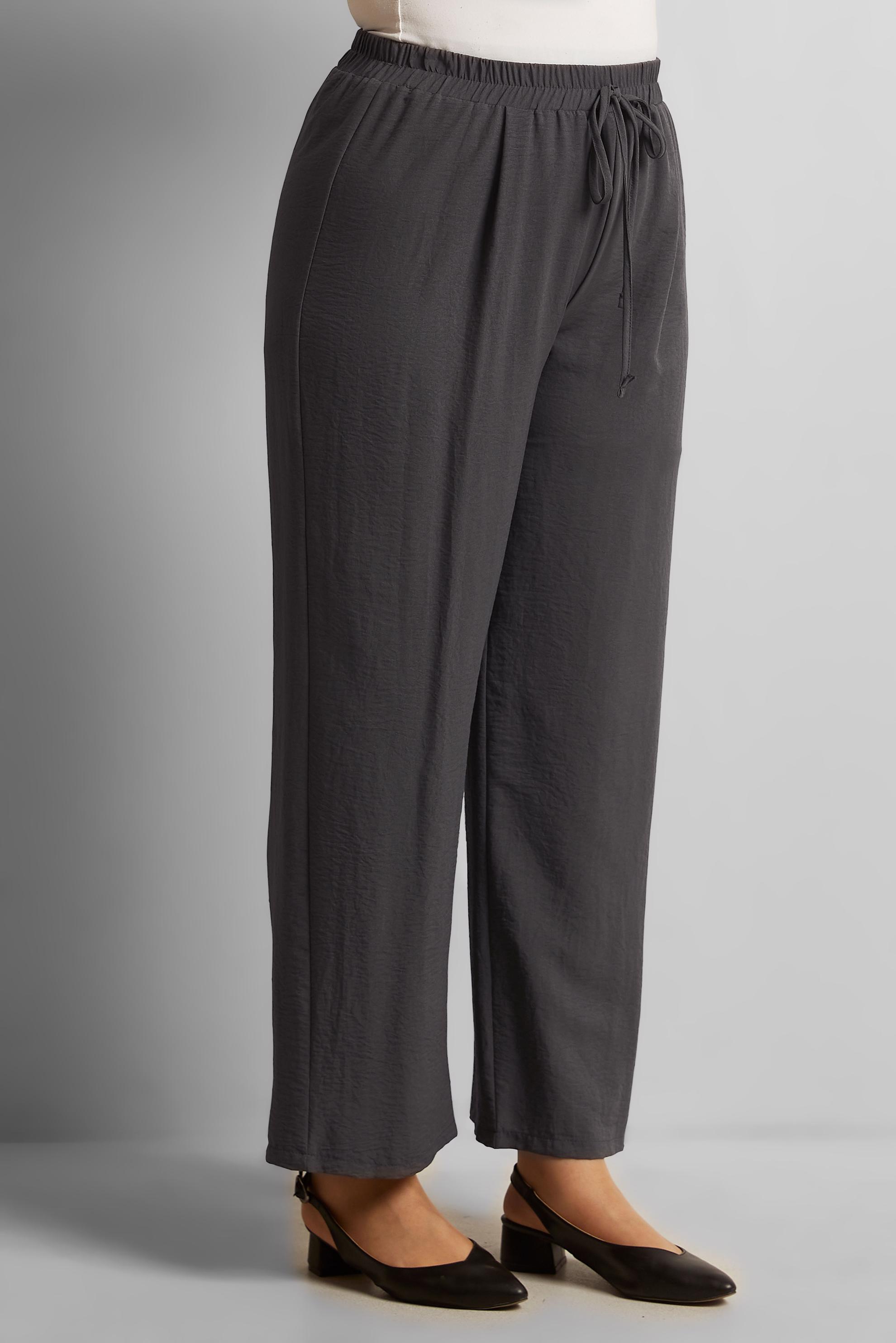 Tesettür giyim GRİ GENİŞ PAÇA BÜYÜK BEDEN PANTOLON 70861