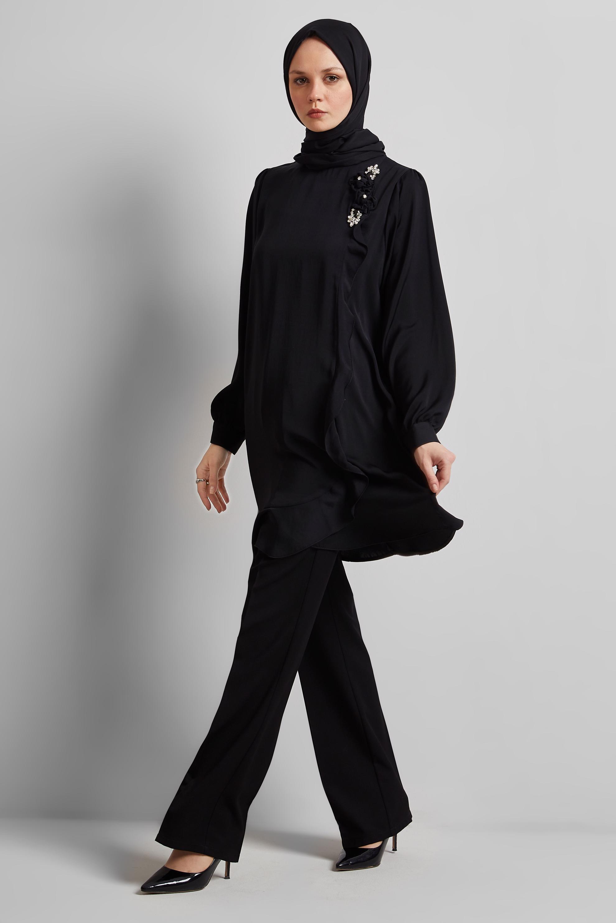 Hijab clothing BLACK STRAIGHT CUT PANTS 70862
