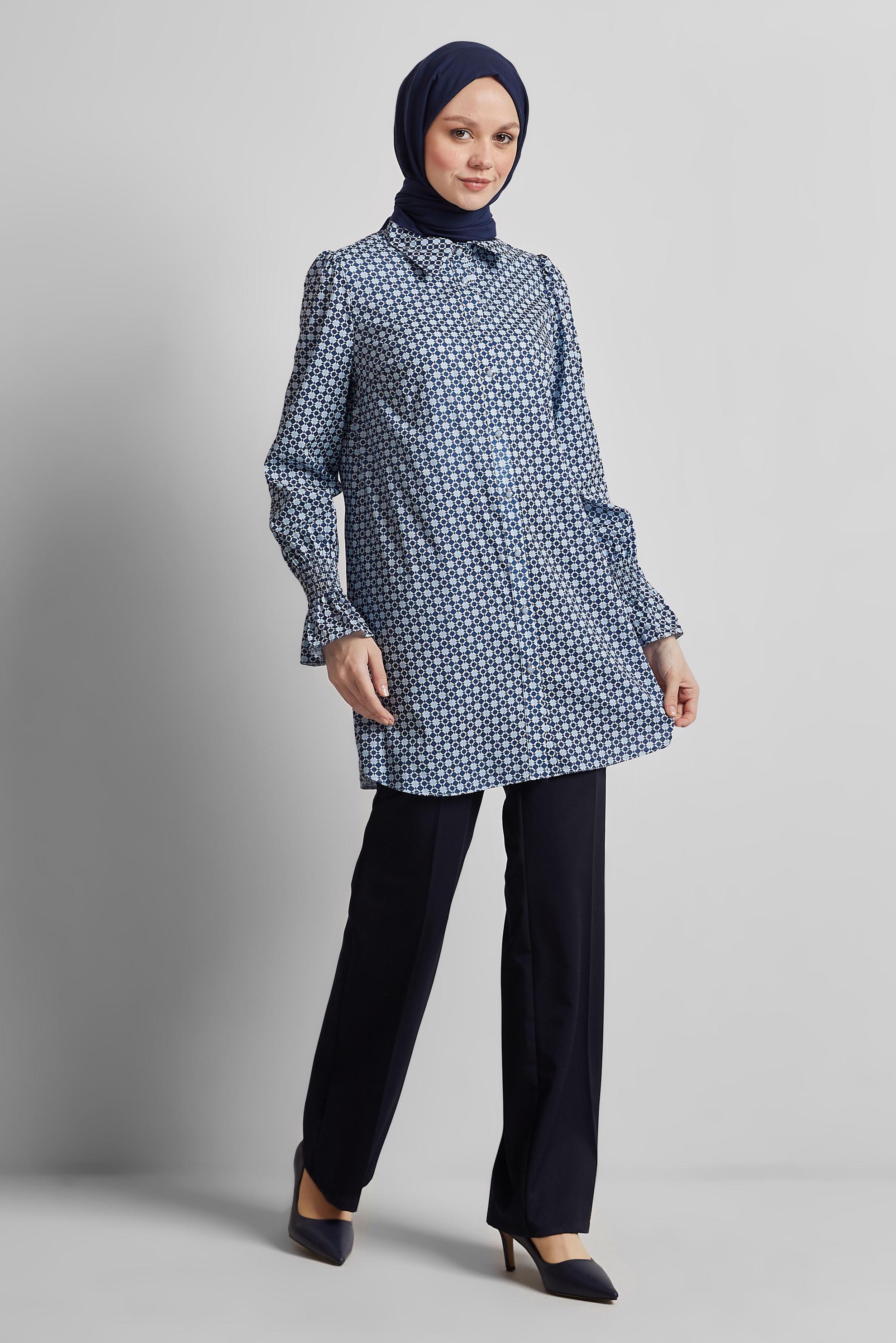 Tesettür giyim LACİVERT BORU PAÇA PANTOLON 70862