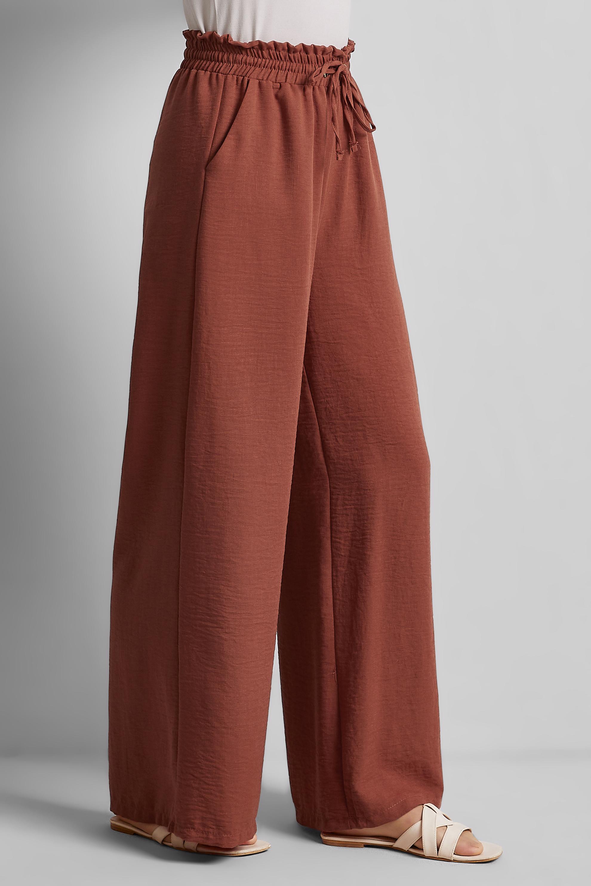 Tesettür giyim TURUNCU GENİŞ PAÇA PANTOLON 70863